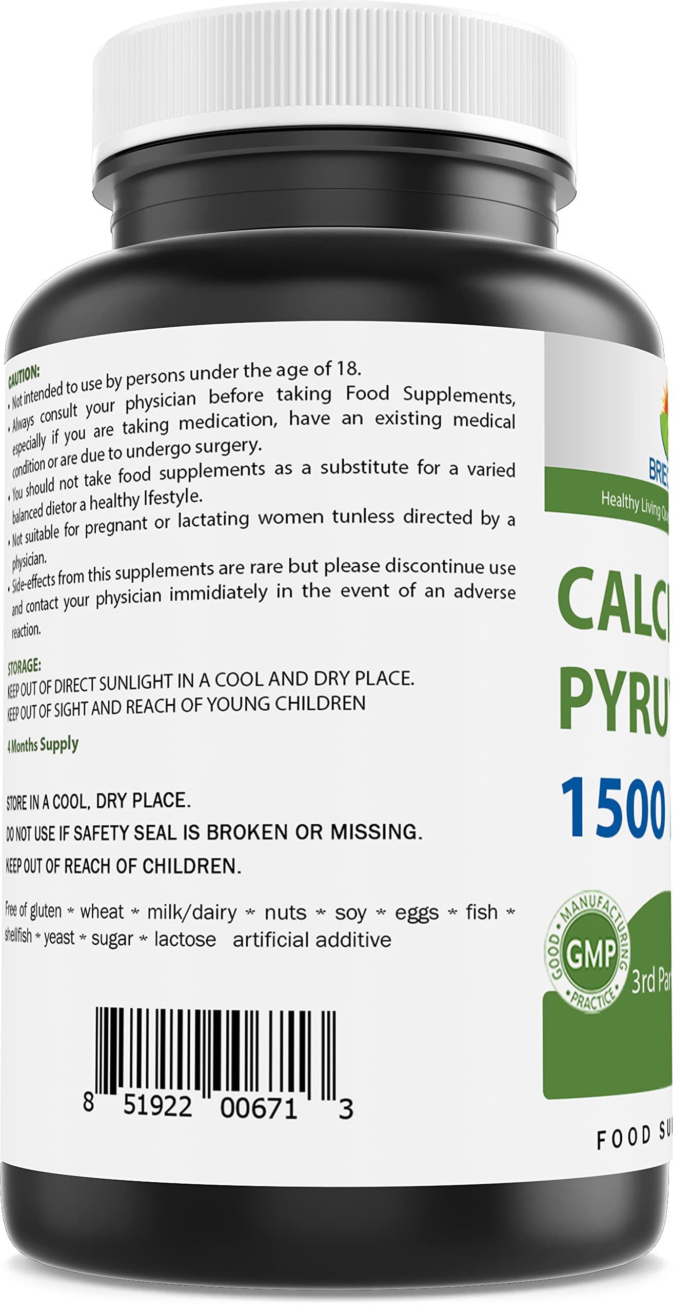 Brieofood Calcium Pyruvate 1500mg Capsules 240