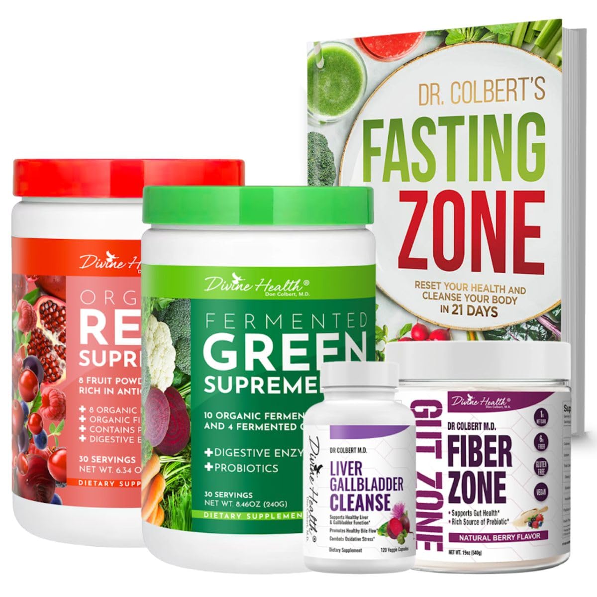 Divine Health Dr. Colbert MD 21 Day Detox & Fast Starter Kit Powder, 1 Count