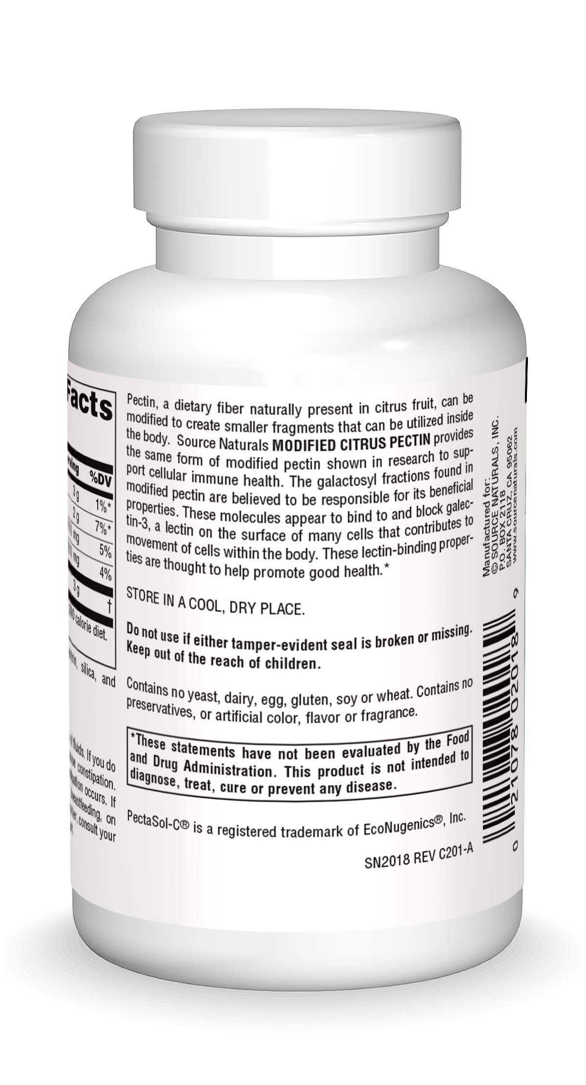 Source Naturals PectImmune Modified Citrus Pectin for Cellular Immune Health 750mg 60 Capsules