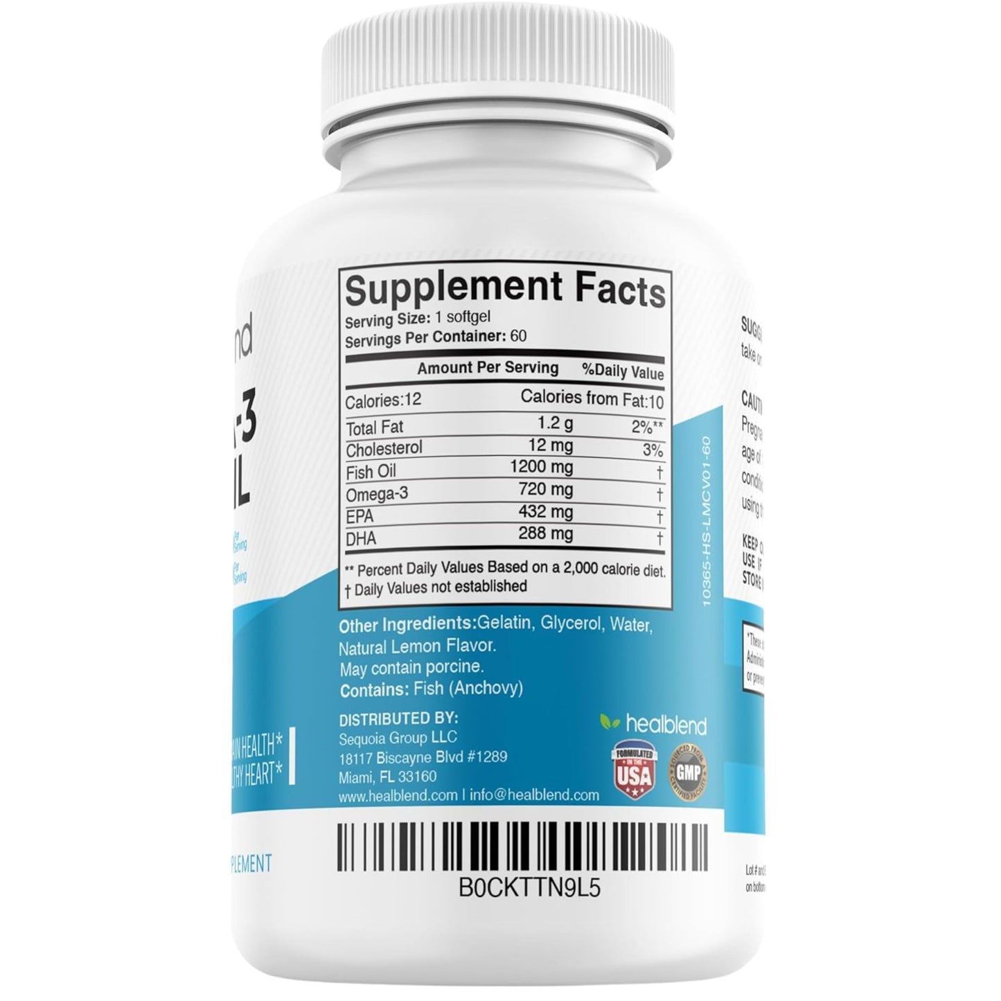 healblend Omega 3 - Pure Fish Oil 36/24-120 Softgels 60