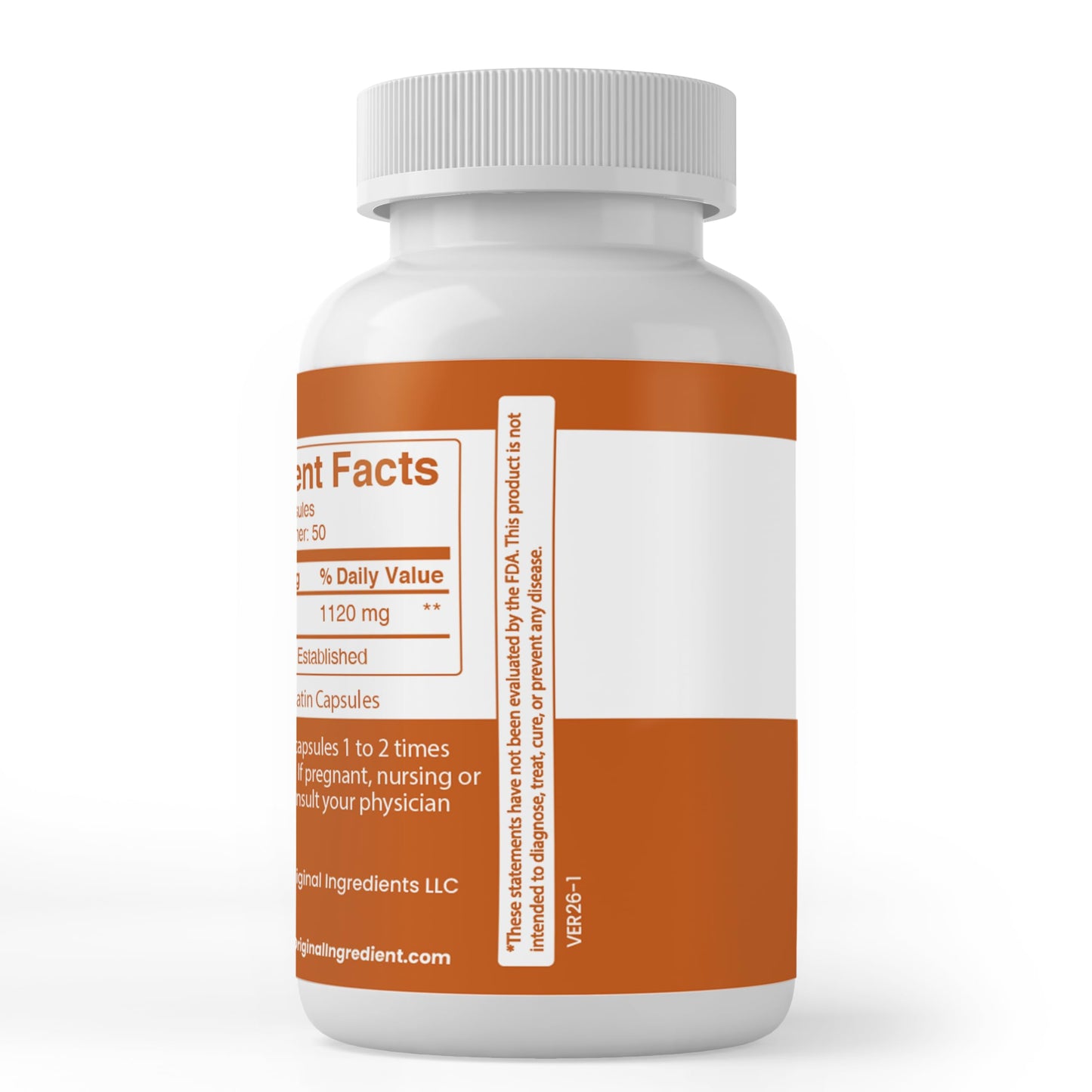 Pure Original Ingredients Taurine Capsules 100 Capsules