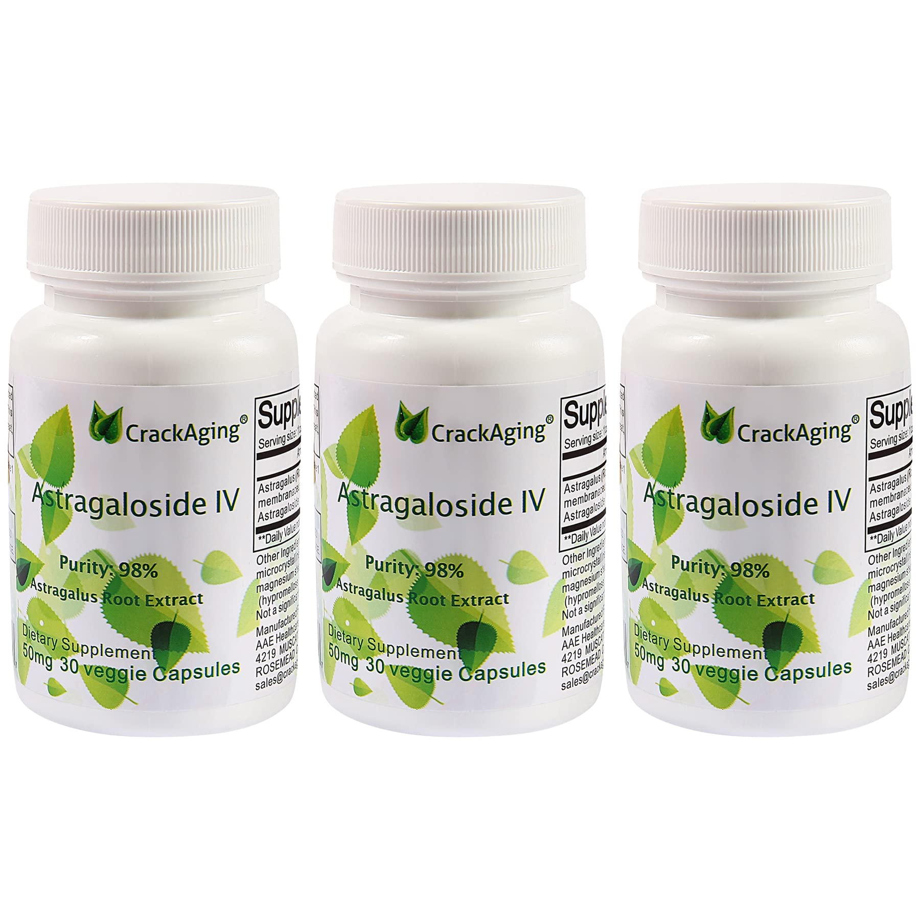 Crackaging Astragaloside IV 98% Enhanced Absorption 50mg 90 Capsules