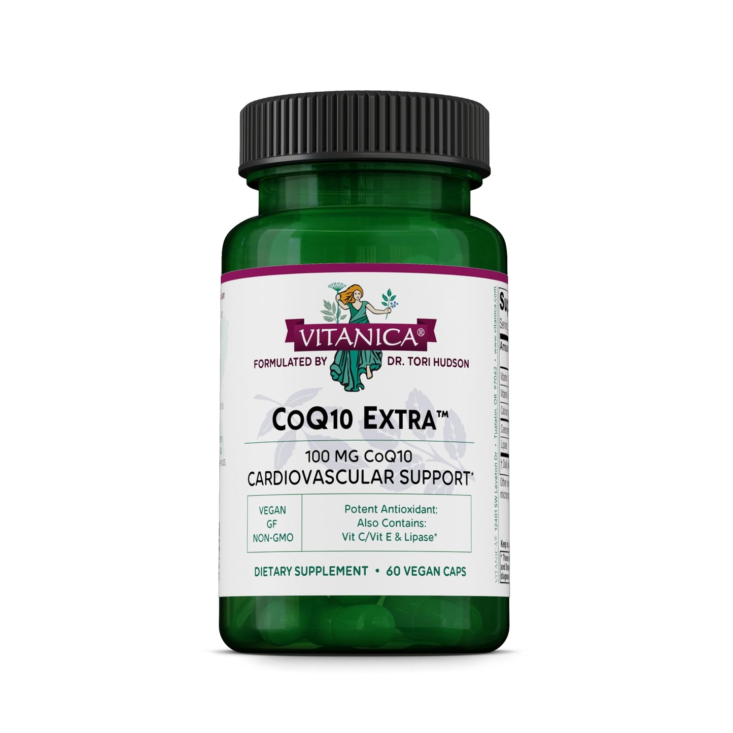 Vitanica CoQ10 Extra Coenzyme Q10 Supplement with Vitamin C & Lipase 60 Capsules