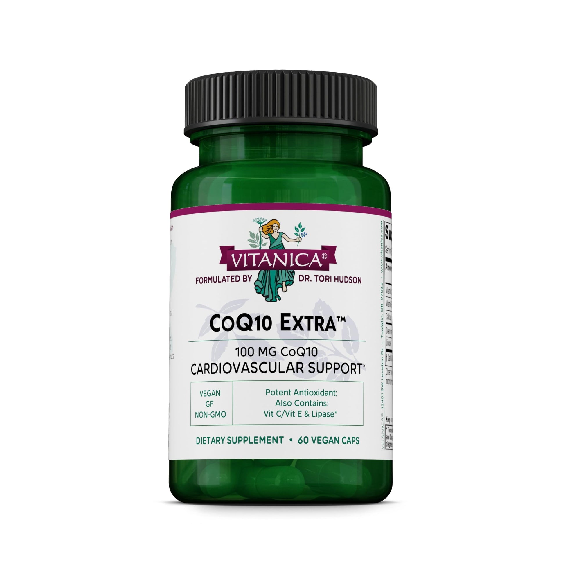 Vitanica CoQ10 Extra Coenzyme Q10 Supplement with Vitamin C & Lipase 60 Capsules