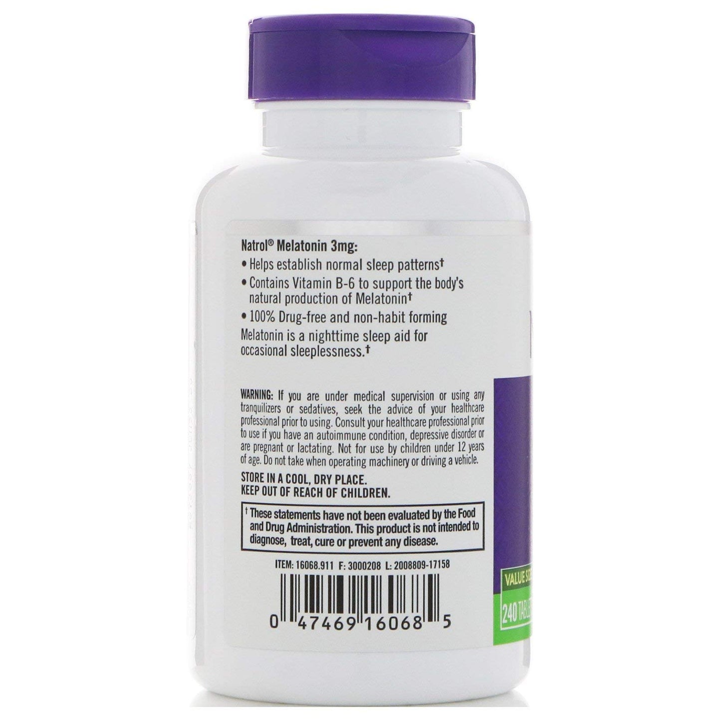 Natrol Melatonin 3mg Tablets, 240 Count