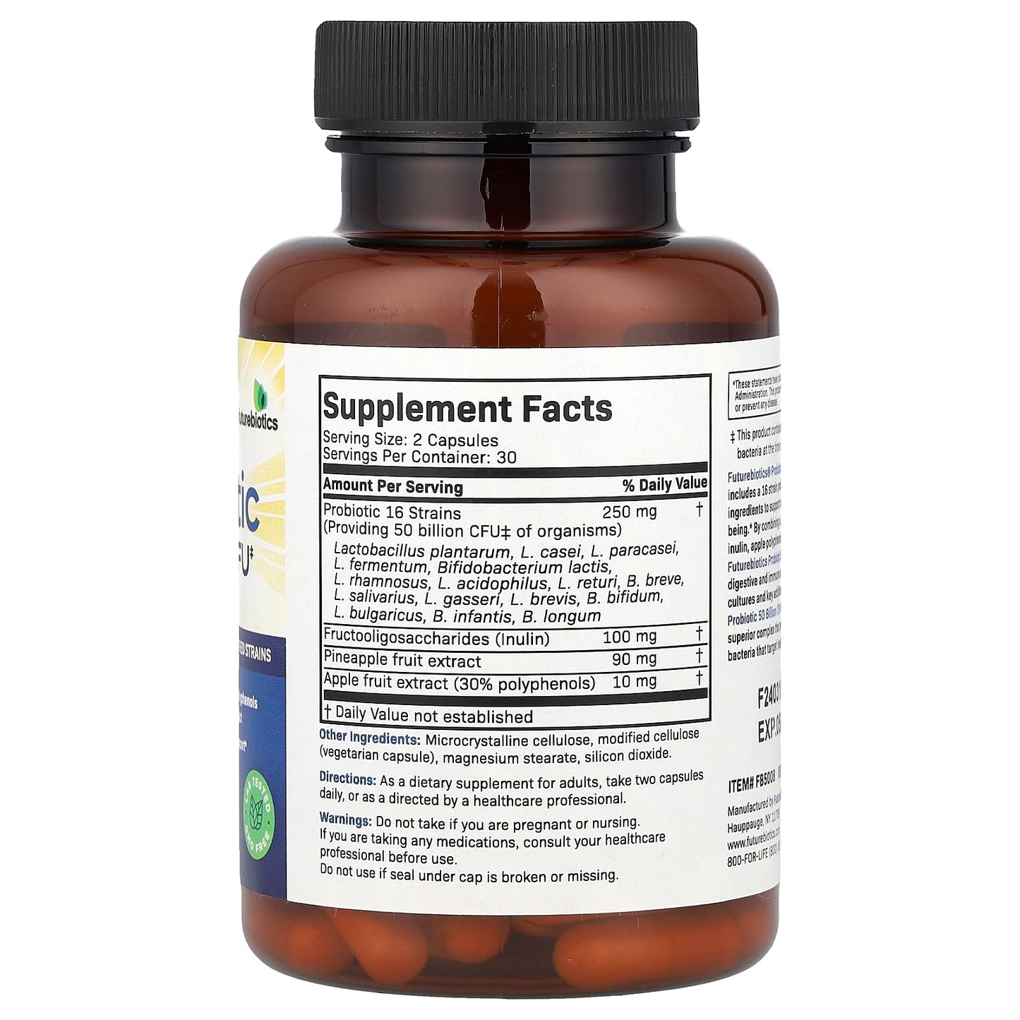Futurebiotics Probiotic Plus Prebiotic Capsules, 60 Count