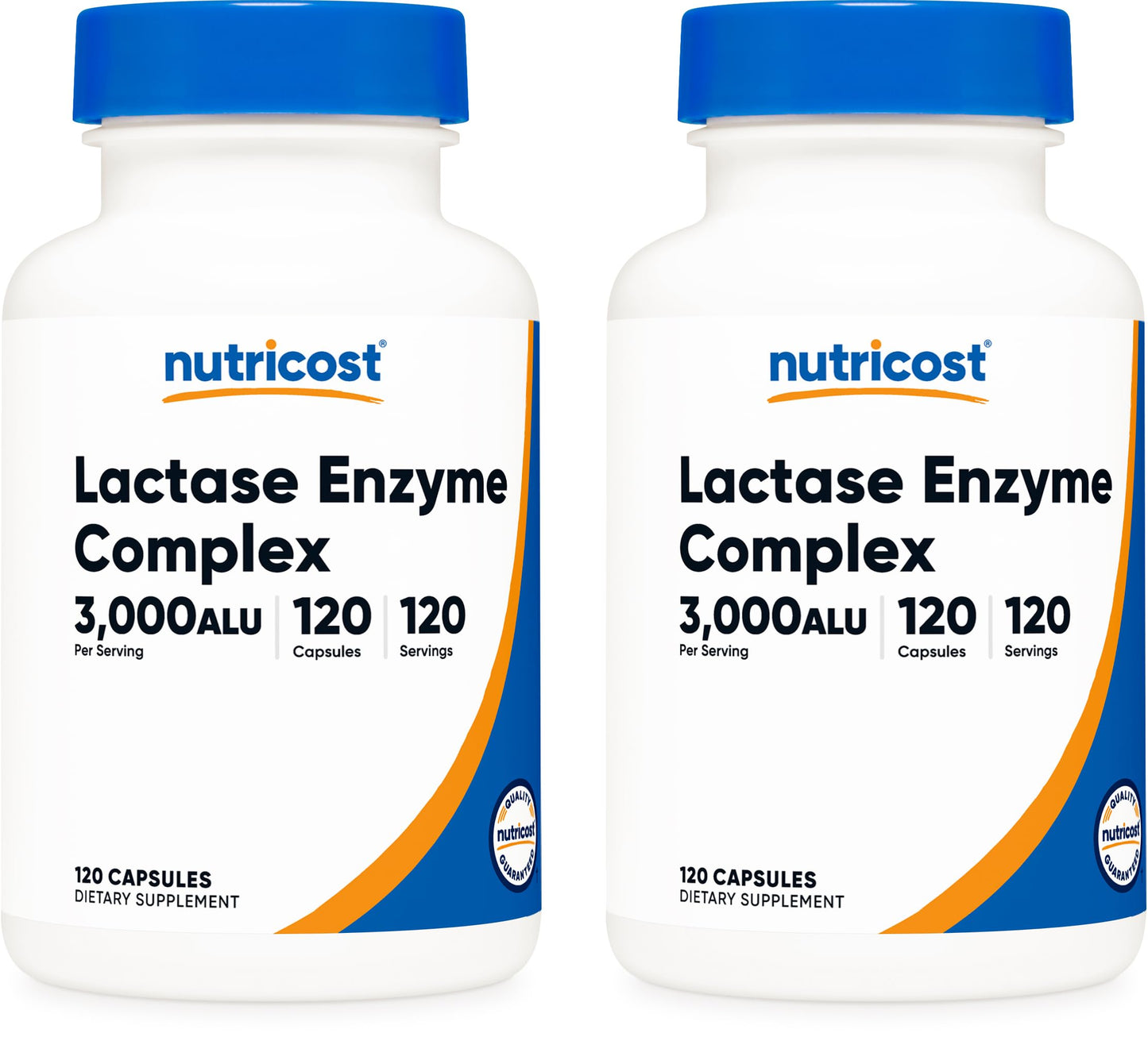 Nutricost Lactase Enzyme Complex 3,000 FCC ALU, 240 Capsules (2 Bottles)