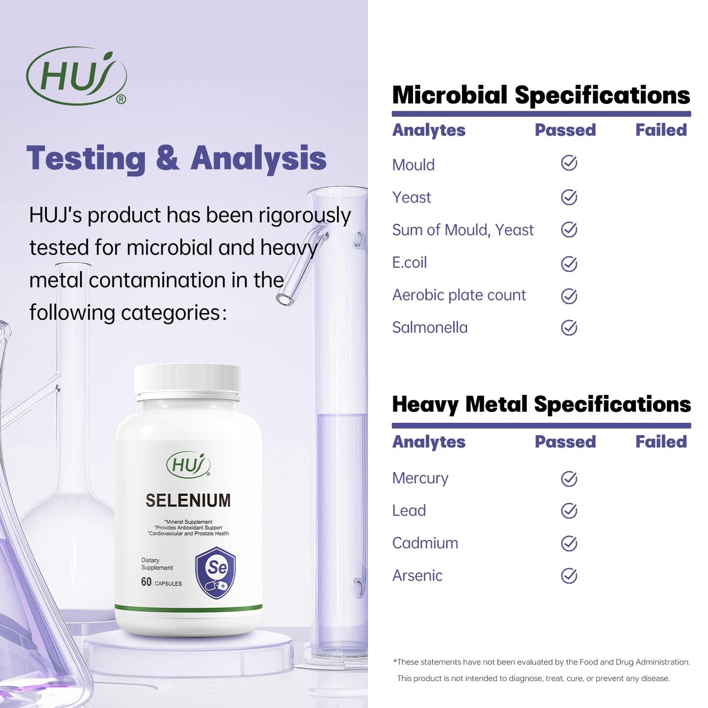 HUJ Selenium Supplement Capsules 60