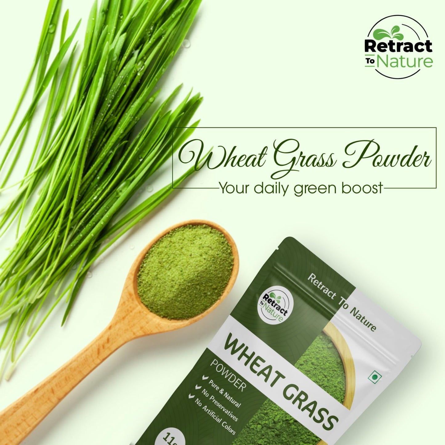 RETRACT TO NATURE Wheatgrass Powder 11 oz