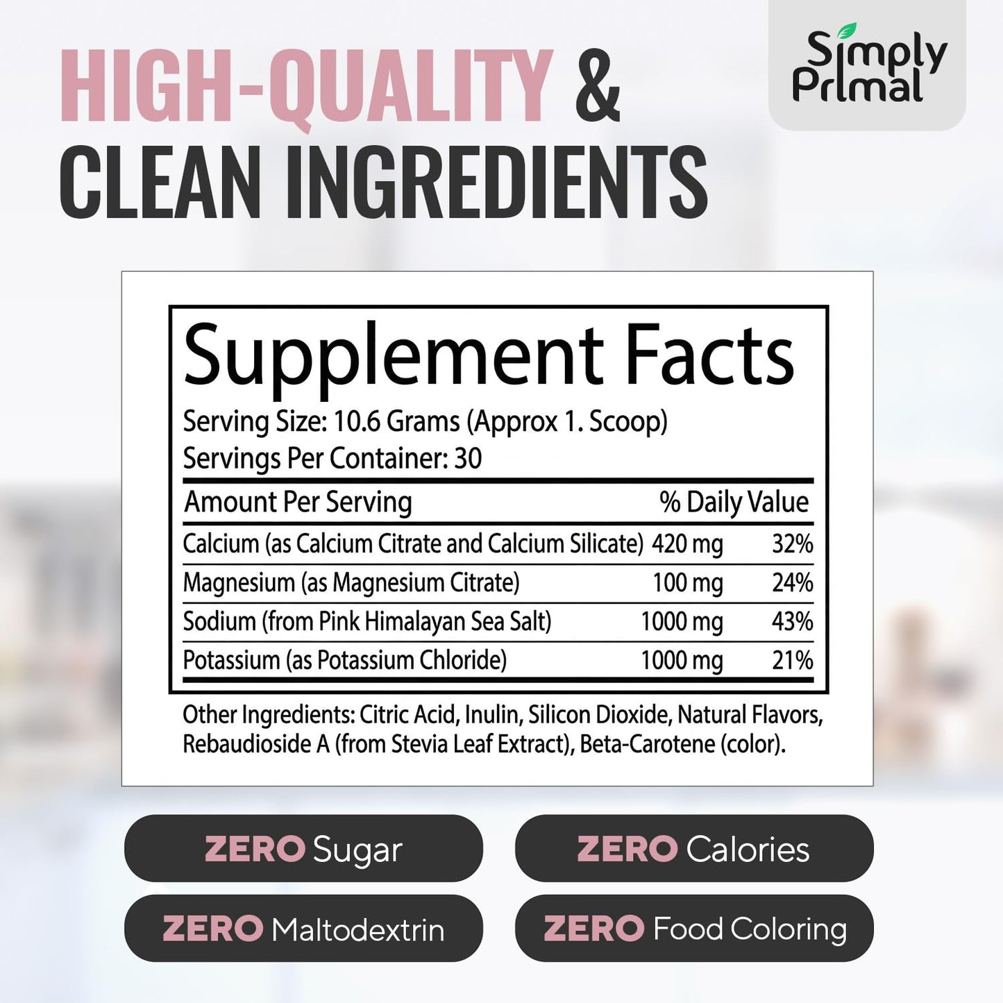 Simply Primal WATERFAST Keto Electrolyte Powder for Fasting and Hydration - Lemon Lime Flavor, 11.2 Ounce
