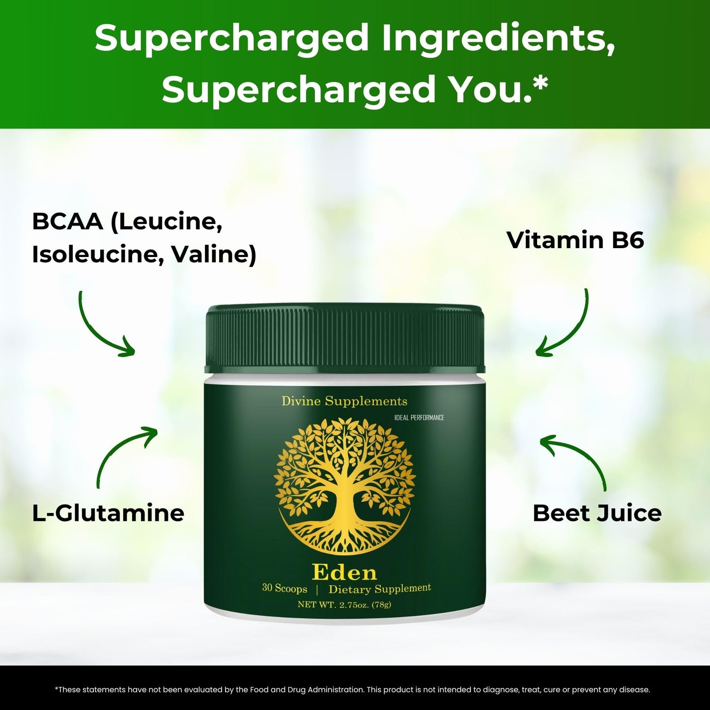 IDEAL PERFORMANCE Eden Energy Supplement Powder, 4 Pack