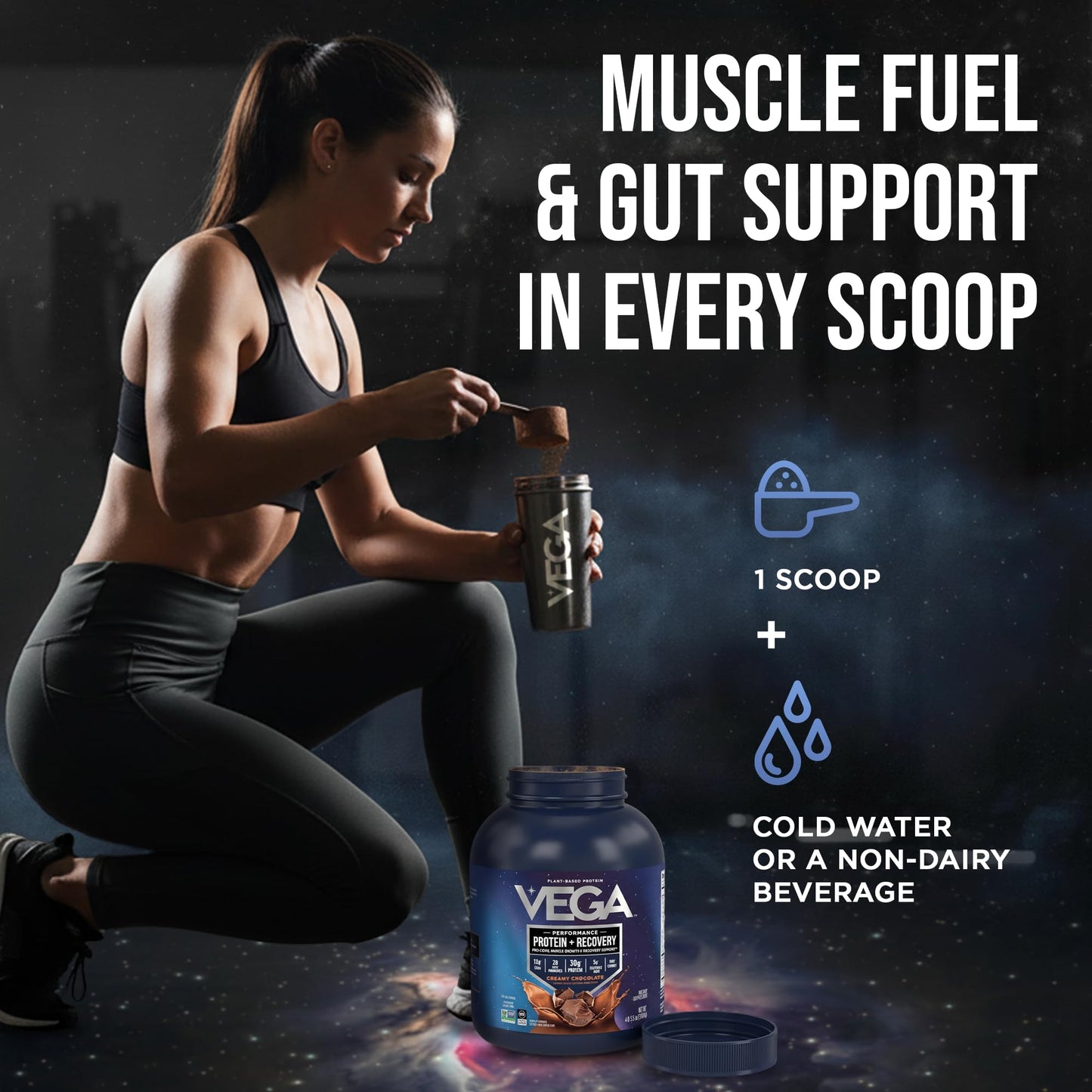 Vega Protein + Recovery Protein Powder, Chocolate, 64