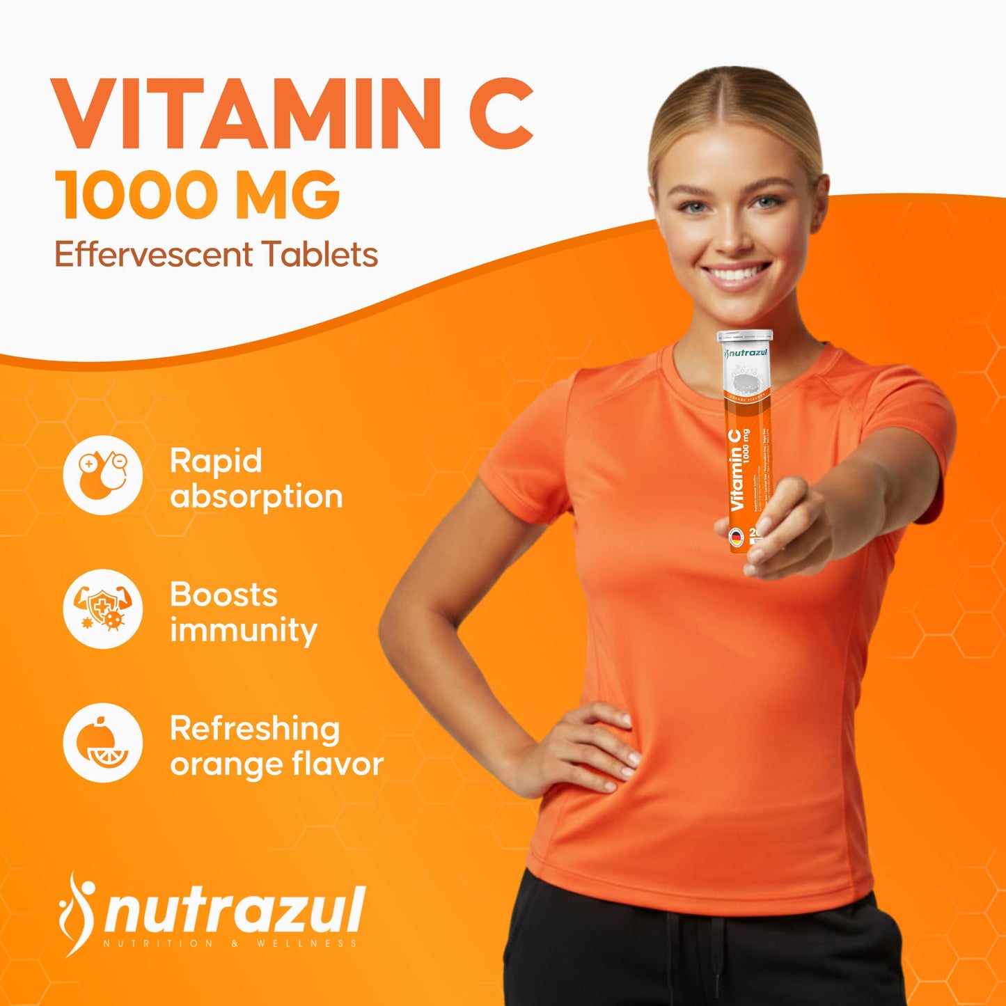 nutrazul Vitamin C 1000mg Effervescent Tablet, 100 Count
