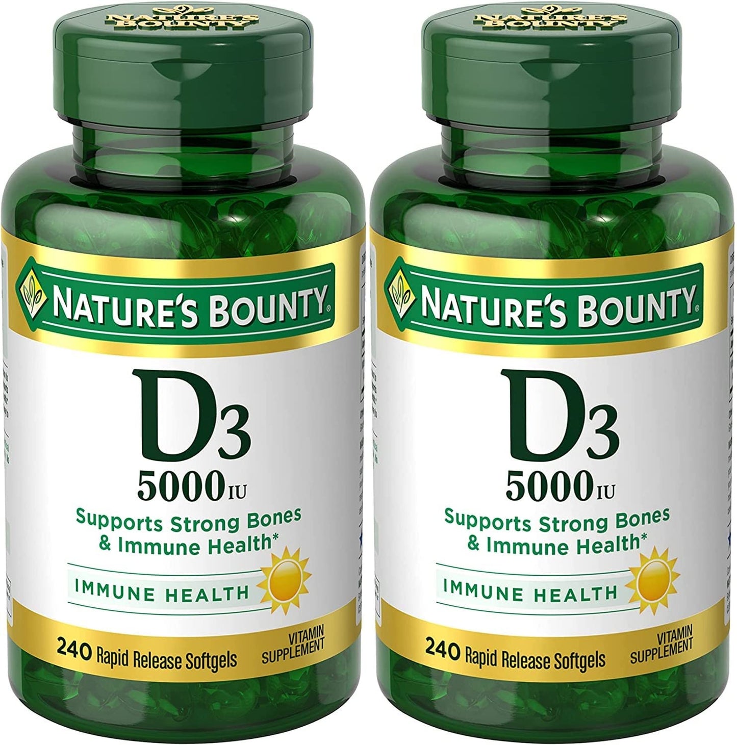 Nature's Bounty Vitamin D3 Immune Support 125 mcg (5000iu) Softgels 480