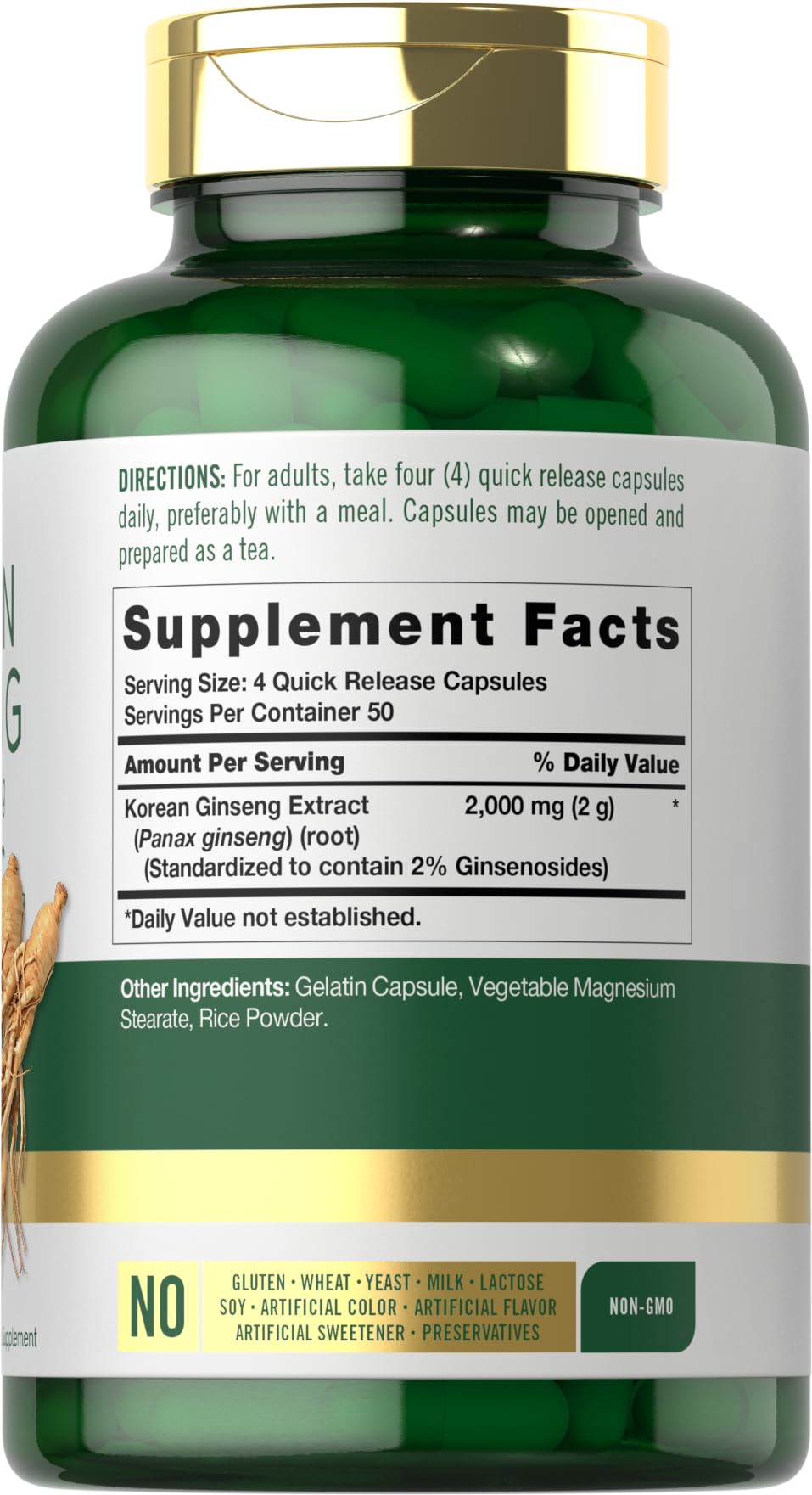 Carlyle Korean Ginseng Capsules, 200 Count