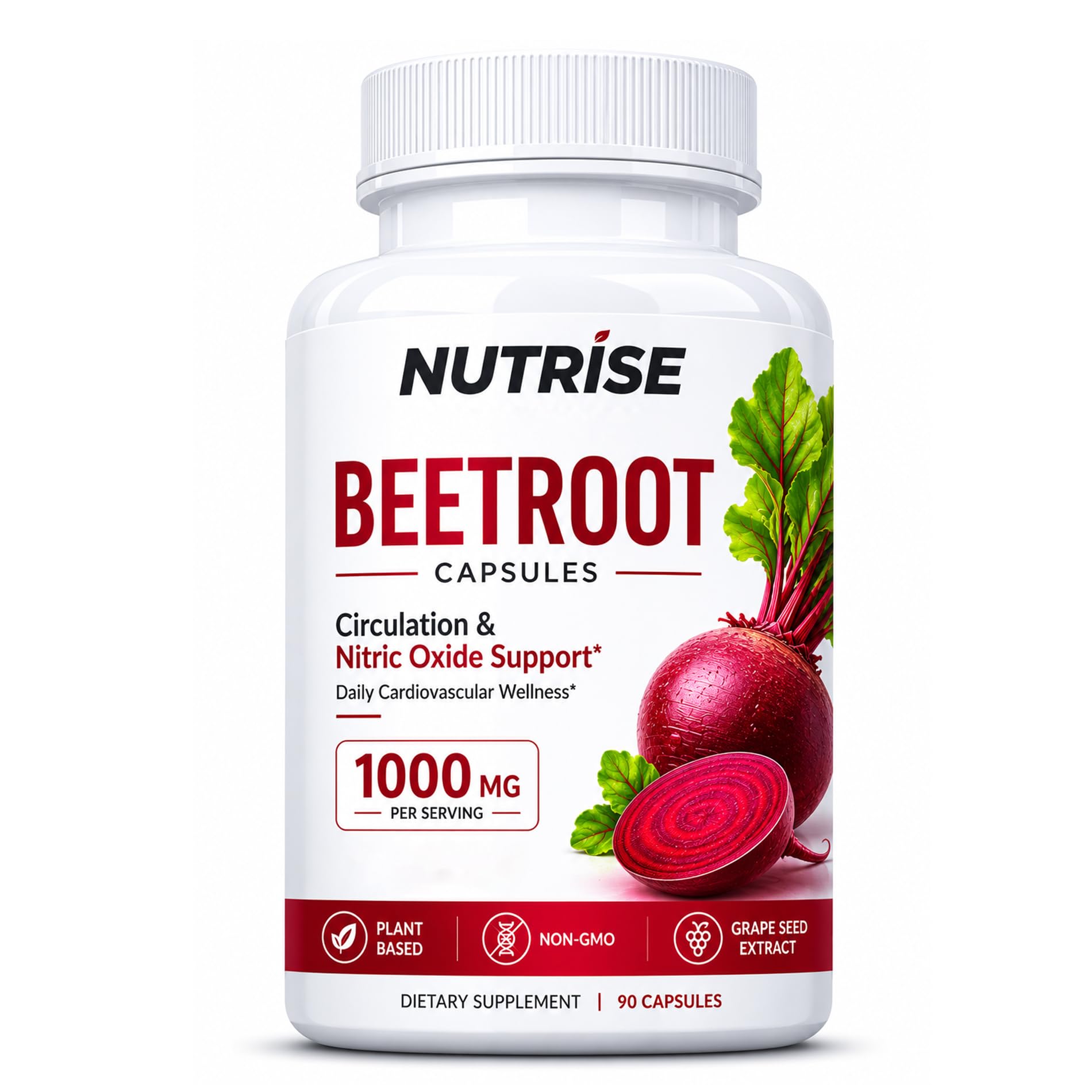 ONAISE Beetroot Capsules with Grape Seed Extract, 90 Count