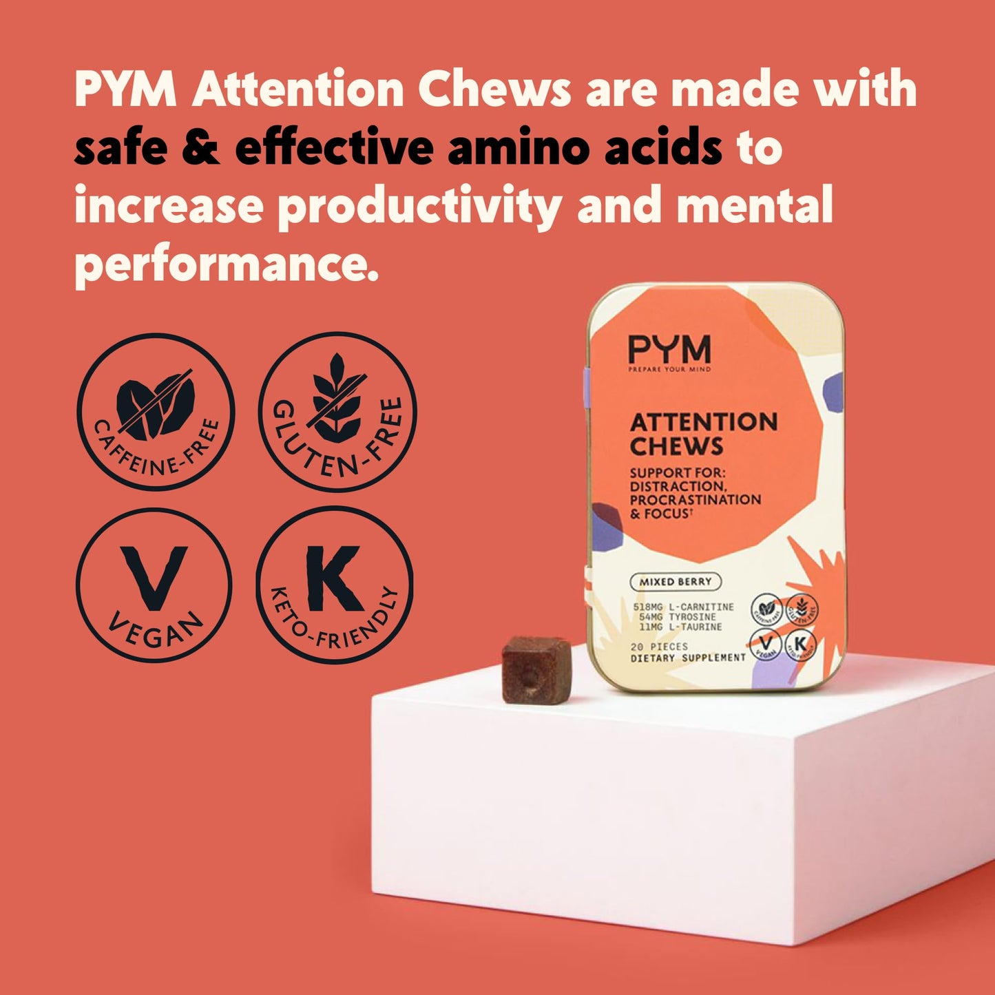 PYM Health Attention Chews Chewable 20 Count