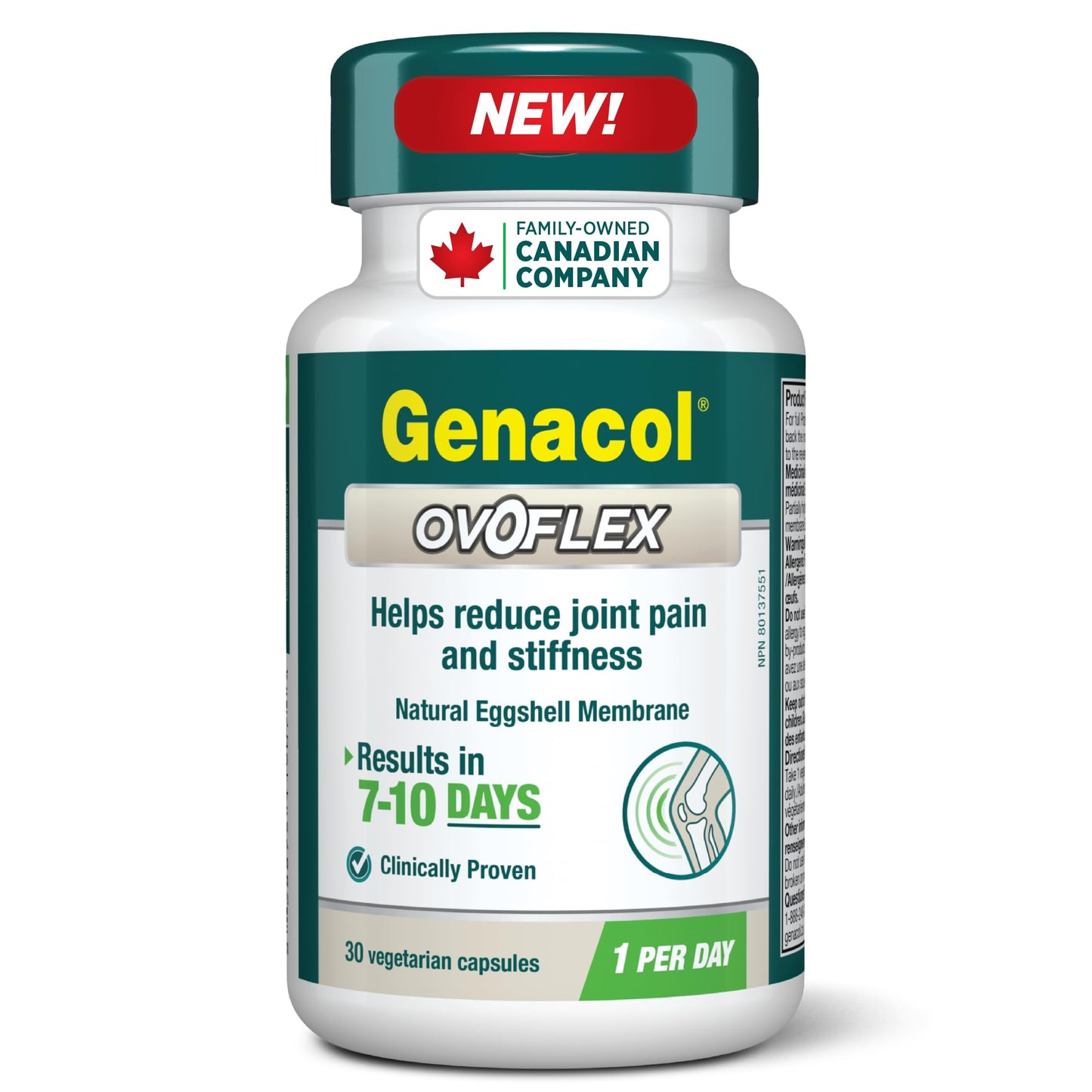 Genacol Ovoflex Natural Eggshell Membrane Joint Supplement Capsule, 30 Count