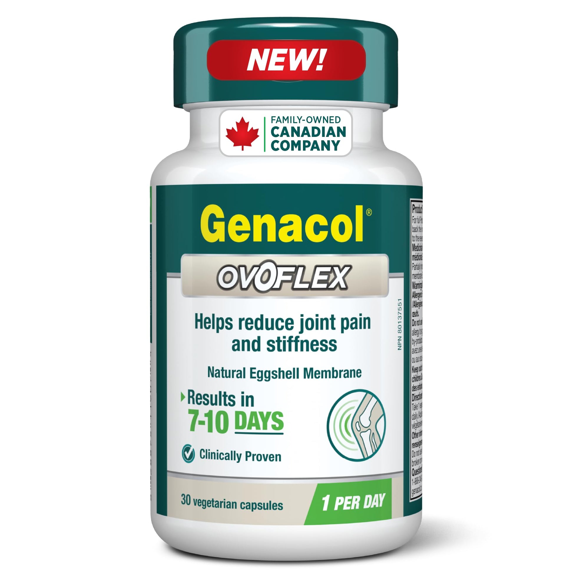 Genacol Ovoflex Natural Eggshell Membrane Joint Supplement Capsule, 30 Count