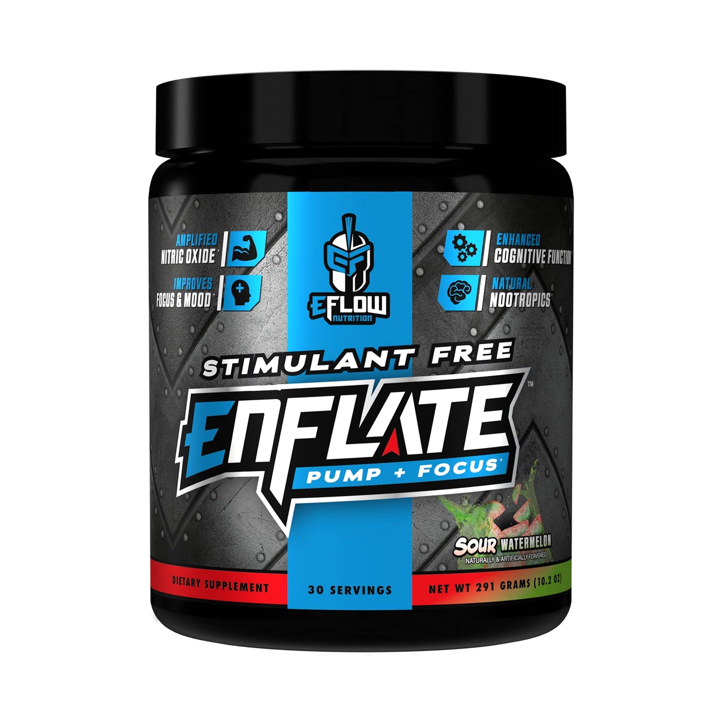 eFlow Nutrition Enflate Stimulant Free Preworkout Supplement Powder 12.1 Ounce