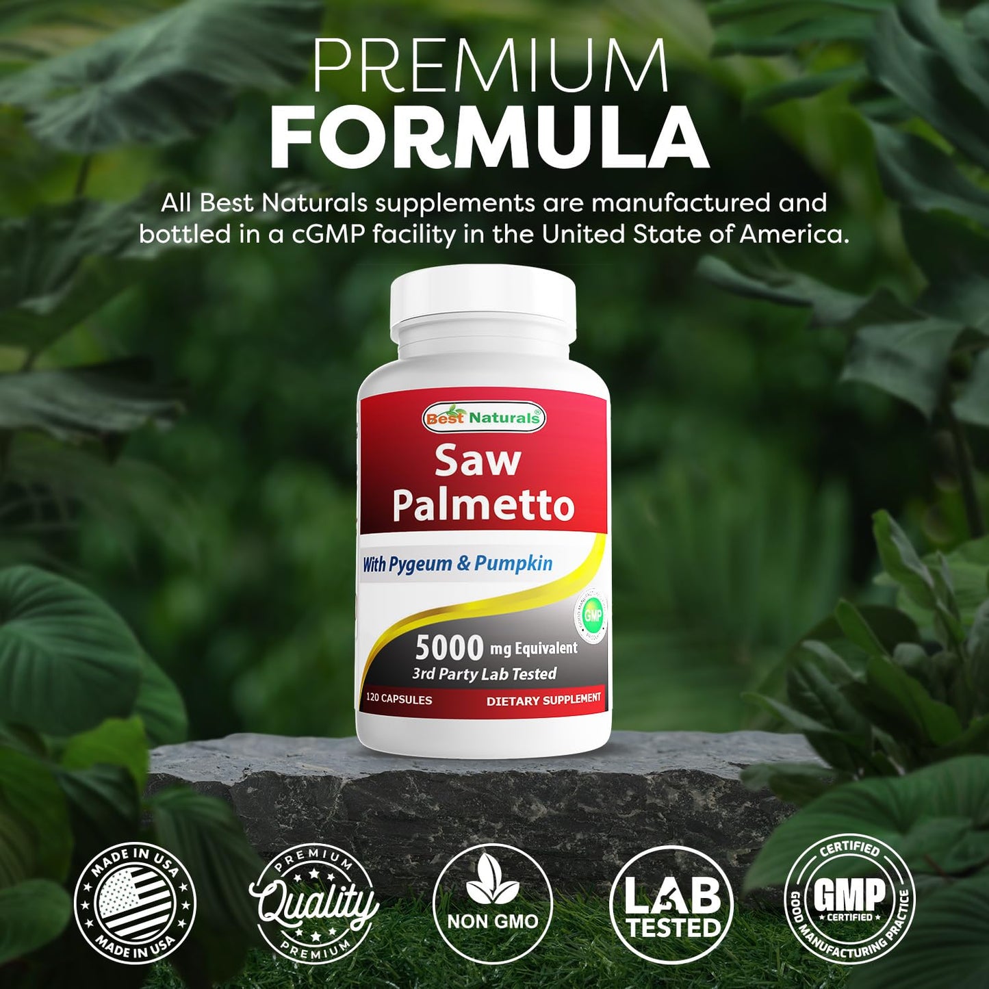 Best Naturals Saw Palmetto 10:1 Extract Prostate Supplements for Men 240 Capsules