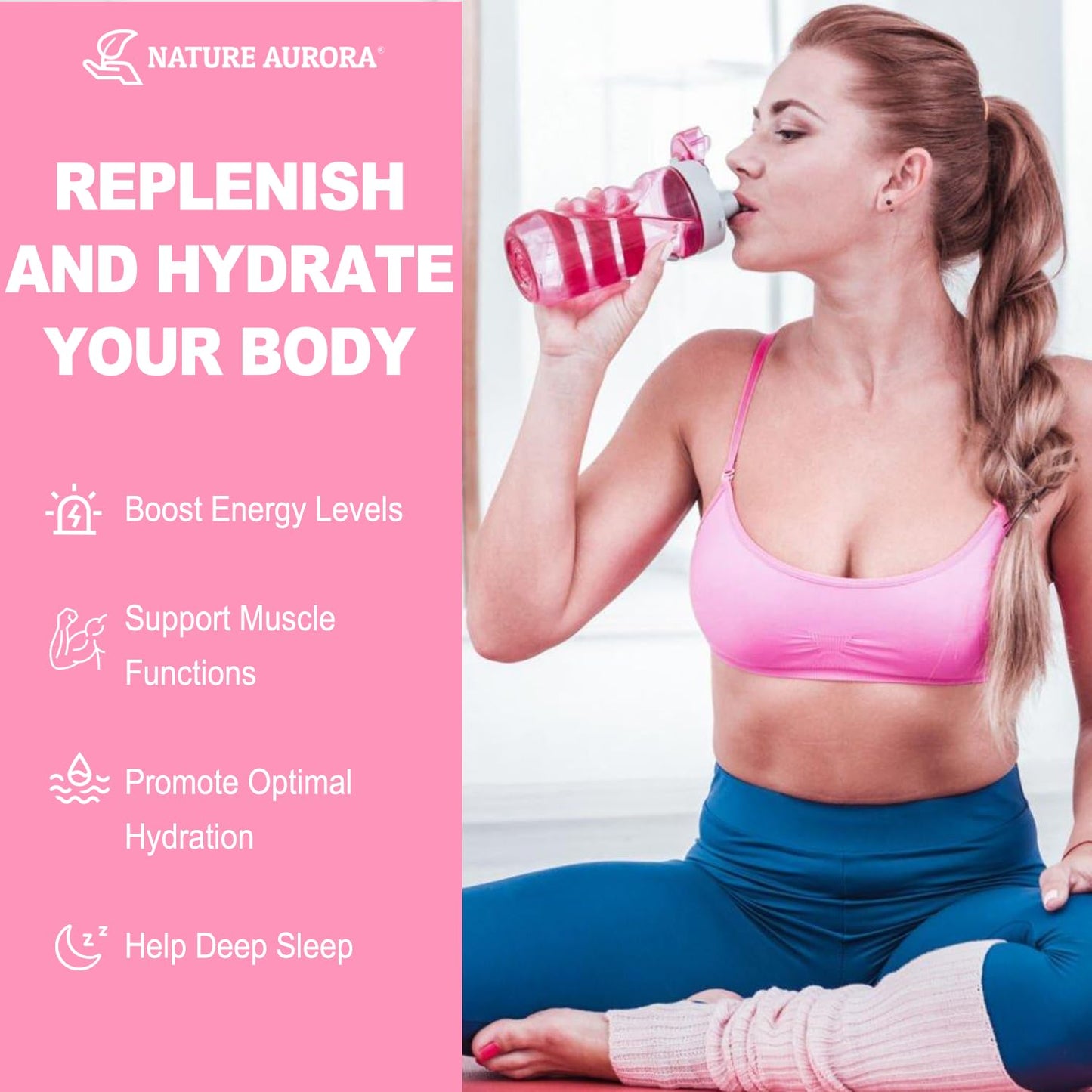 Nature Aurora Electrolytes Powder No Sugar, Fresh Watermelon Flavor, 90 Servings, 11.1 oz