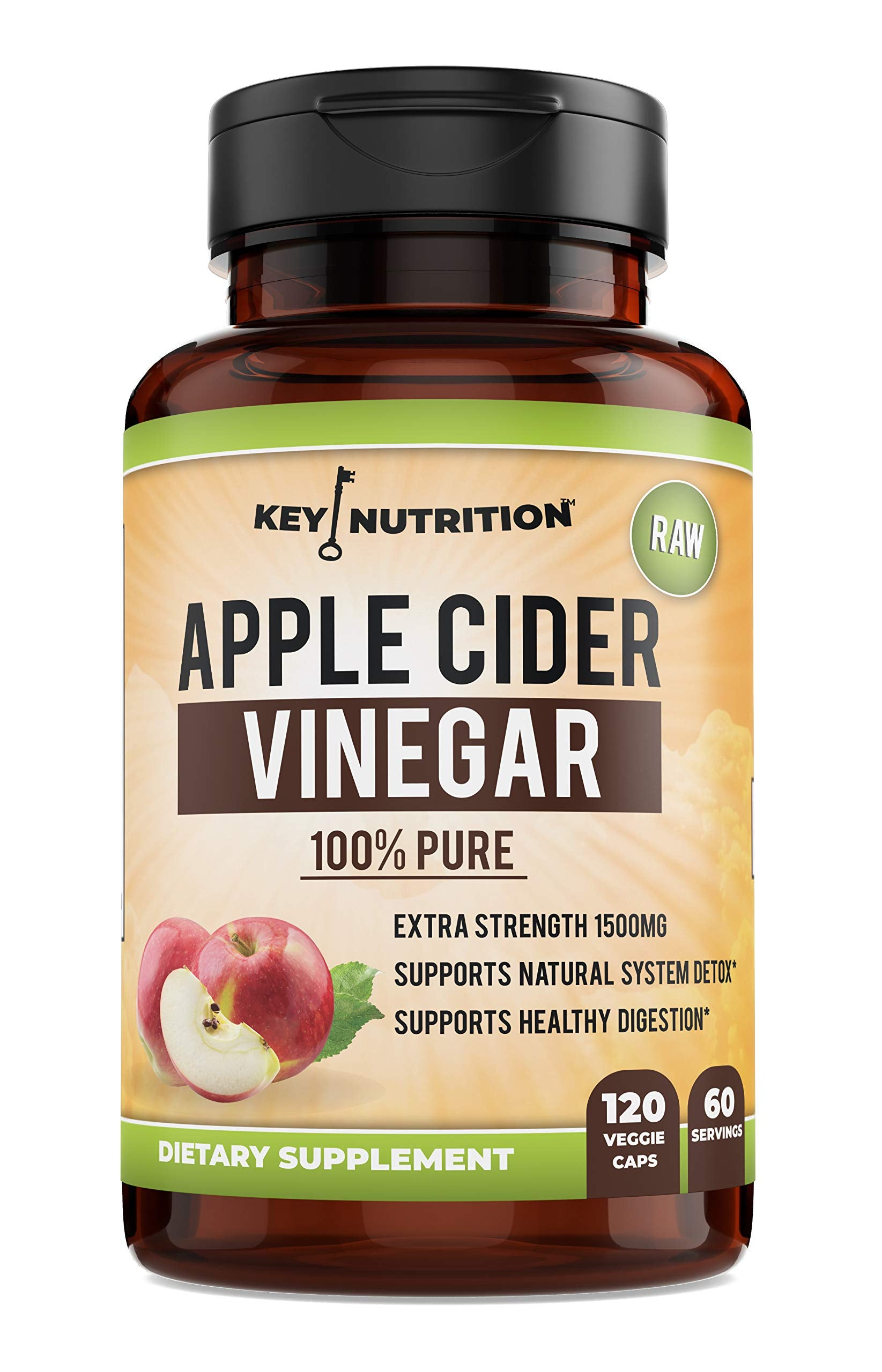 Key Nutrition Apple Cider Vinegar Capsules 120 Count