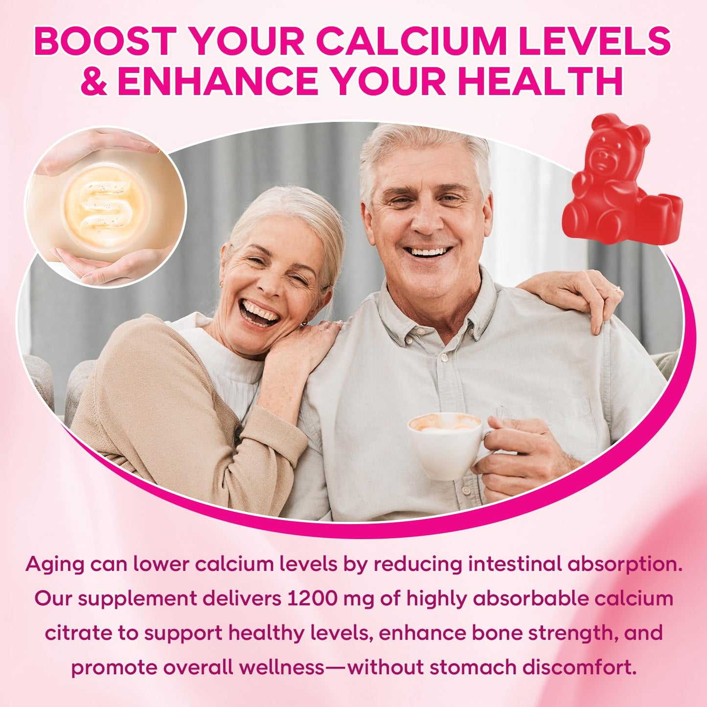 Saajoor Calcium Citrate Gummies 1200 mg Gummy 60 Count
