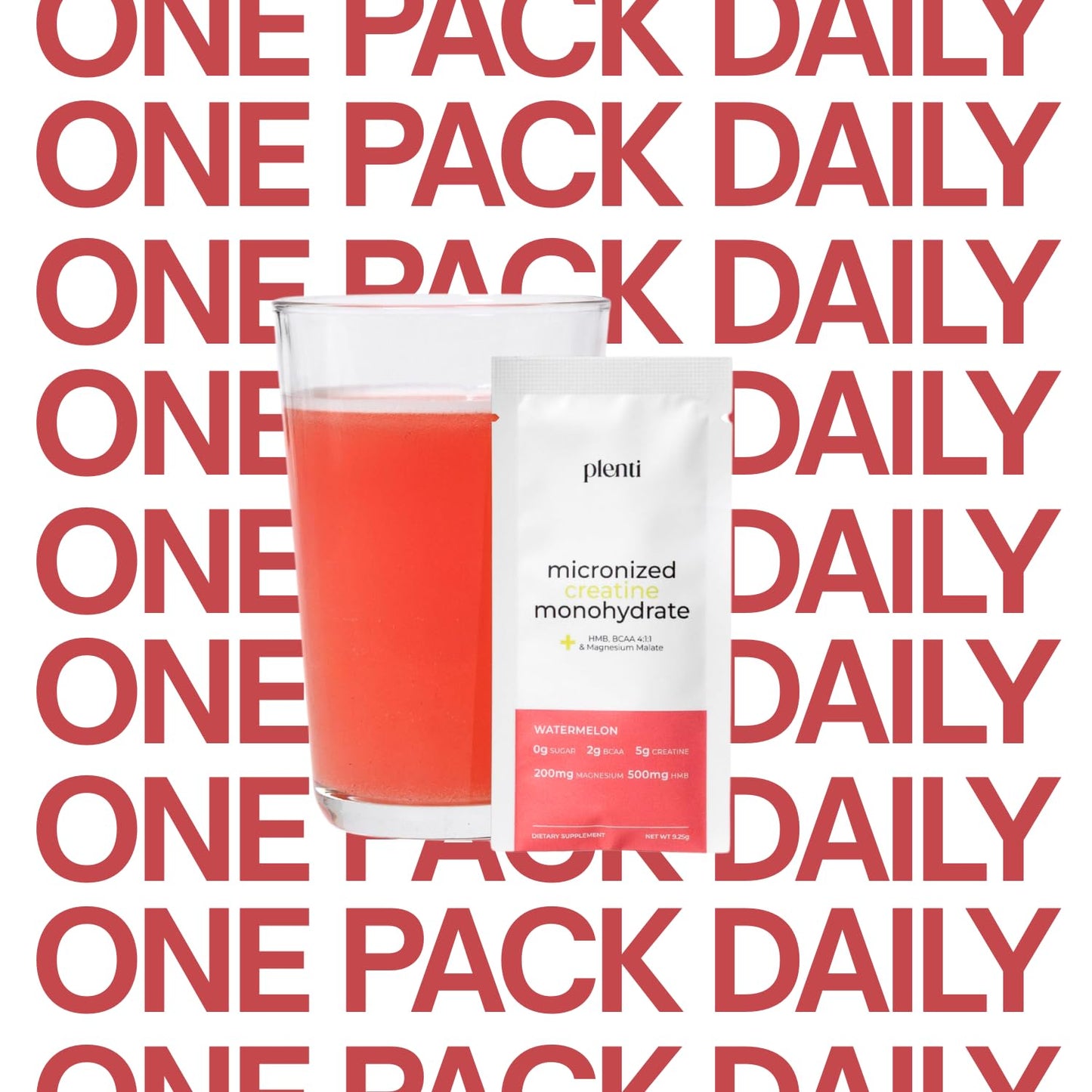 plenti Creatine Monohydrate Powder, 30 Sachets