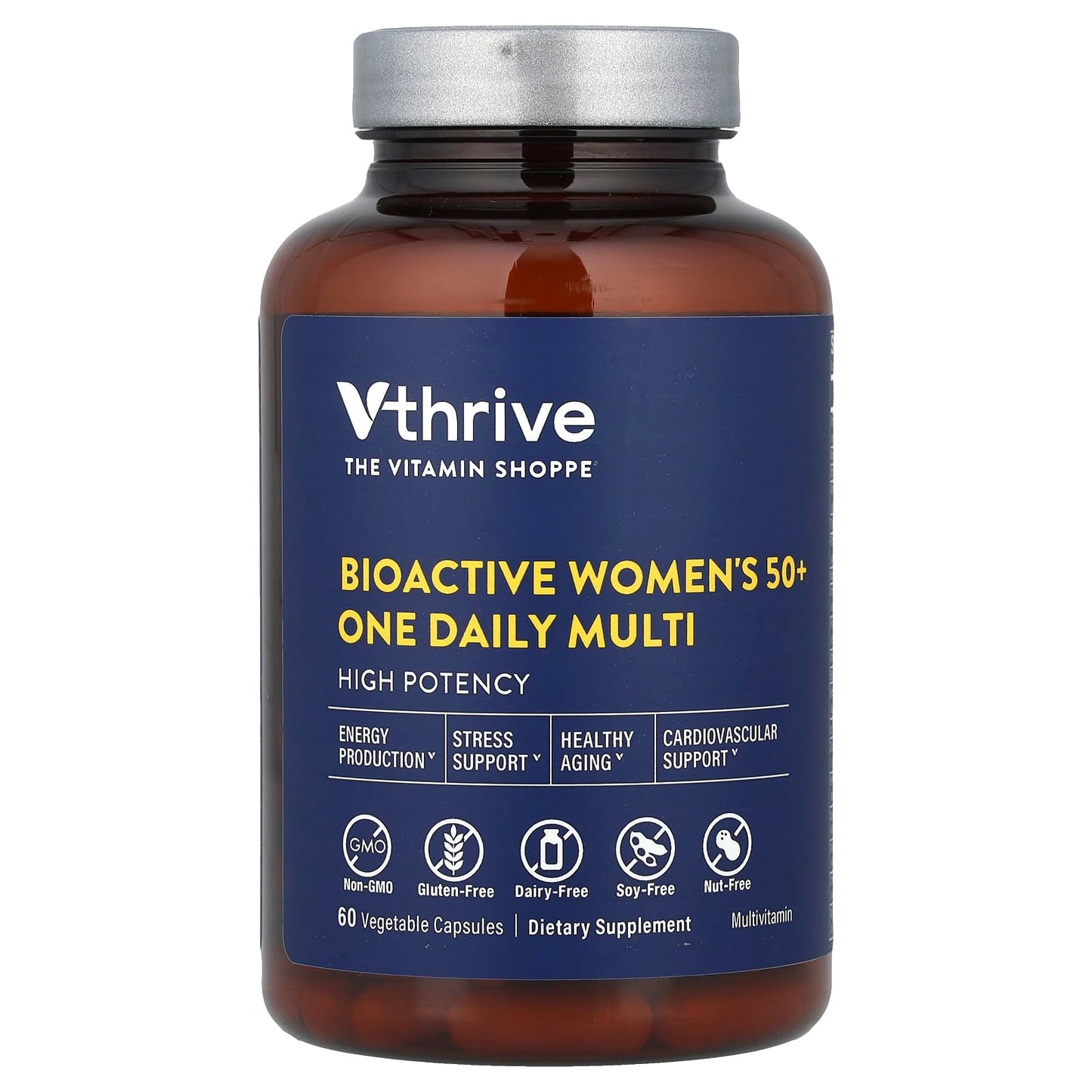 Vthrive BioActive Women 50+ One Daily Multivitamin Vegetarian Capsules 60 Count