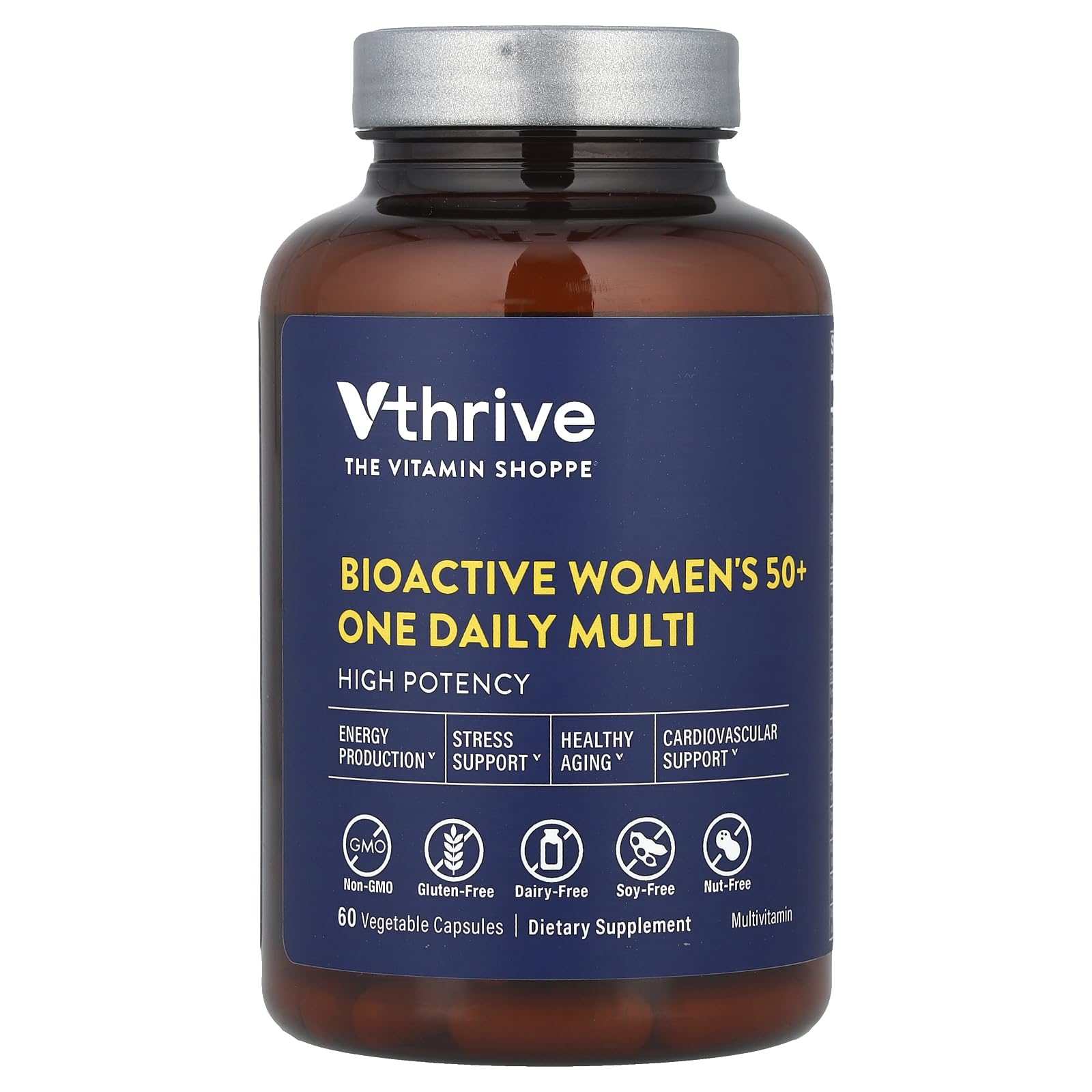 Vthrive BioActive Women 50+ One Daily Multivitamin Vegetarian Capsules 60 Count