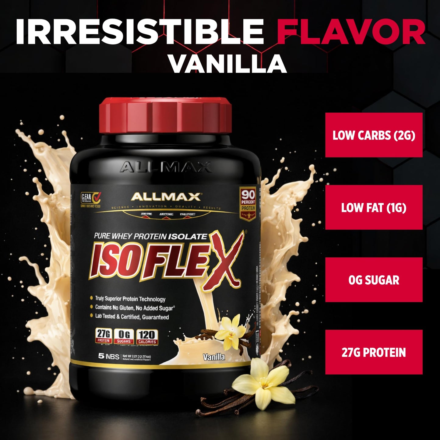 ALLMAX ISOFLEX Pure Whey Isolate Protein Powder 80 Servings
