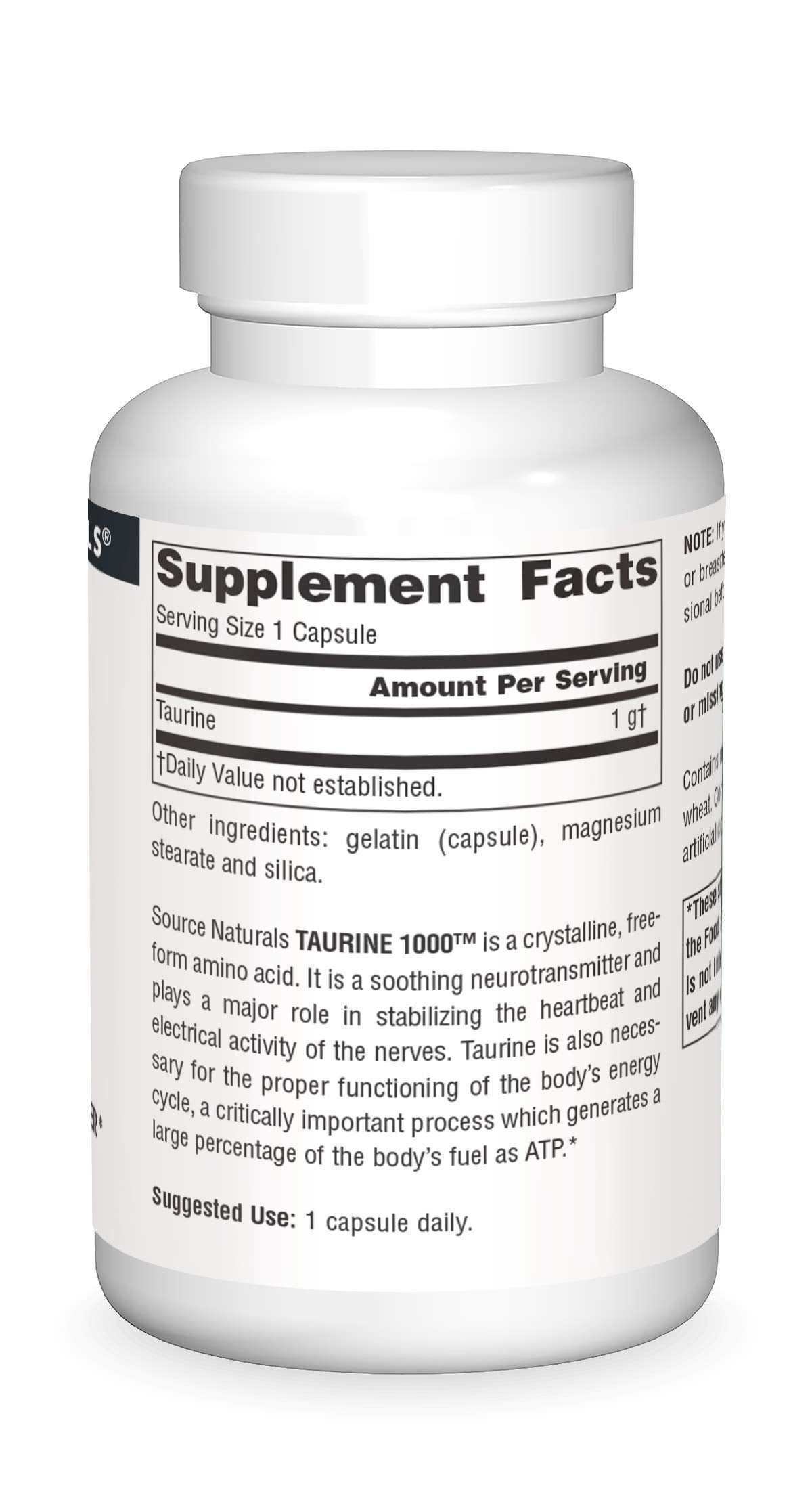 Source Naturals Taurine 1000 mg, 60 Capsules