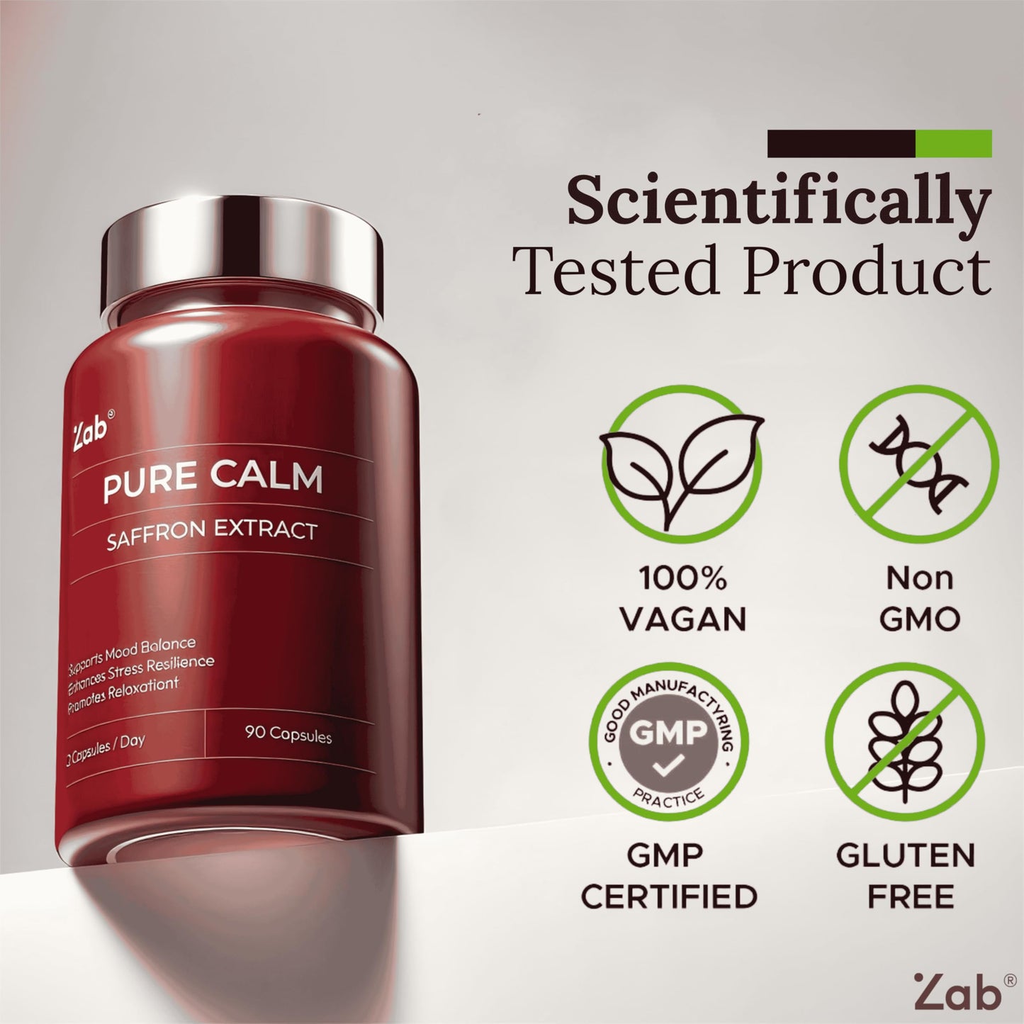 ZAB Saffron Supplements 88.5mg Pure Saffron Extract Capsules, Daily Mood, Energy & Eye Health Support, 90 Capsules