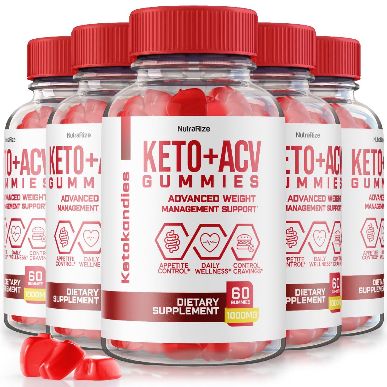 NutraRize KetoKandies ACV Keto Gummies, 300 Gummies