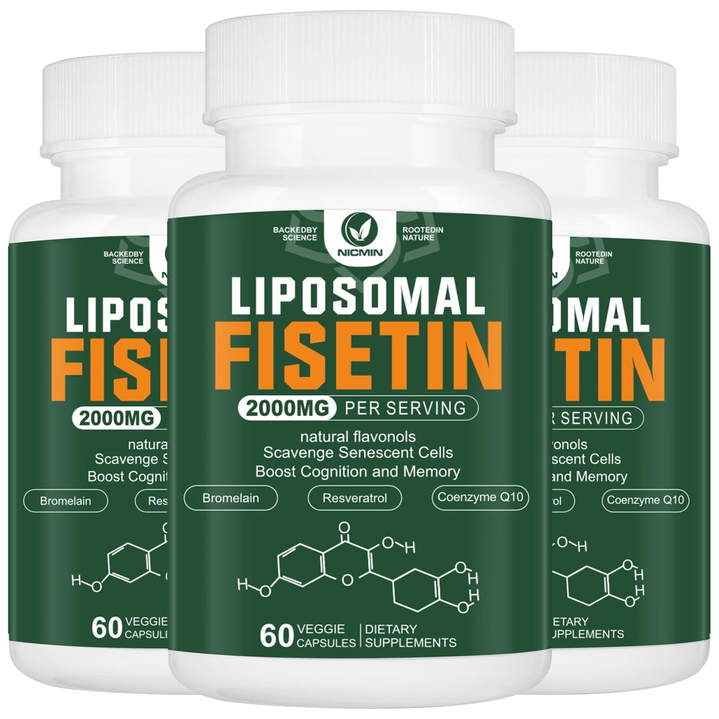NICMIN Liposomal Fisetin Supplement 180 Capsules