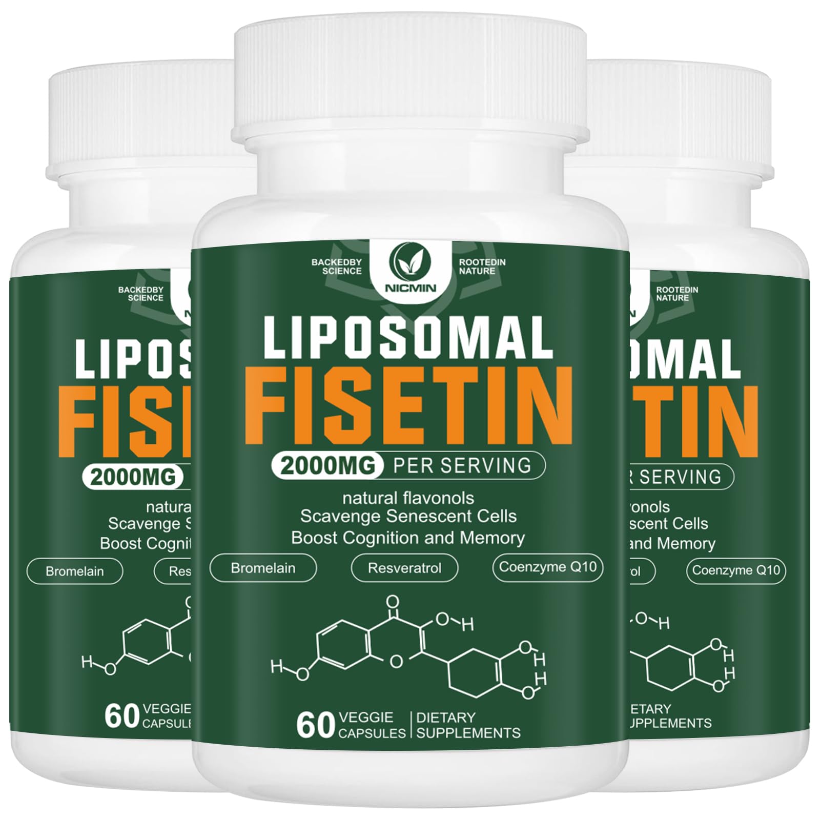 NICMIN Liposomal Fisetin Supplement 180 Capsules