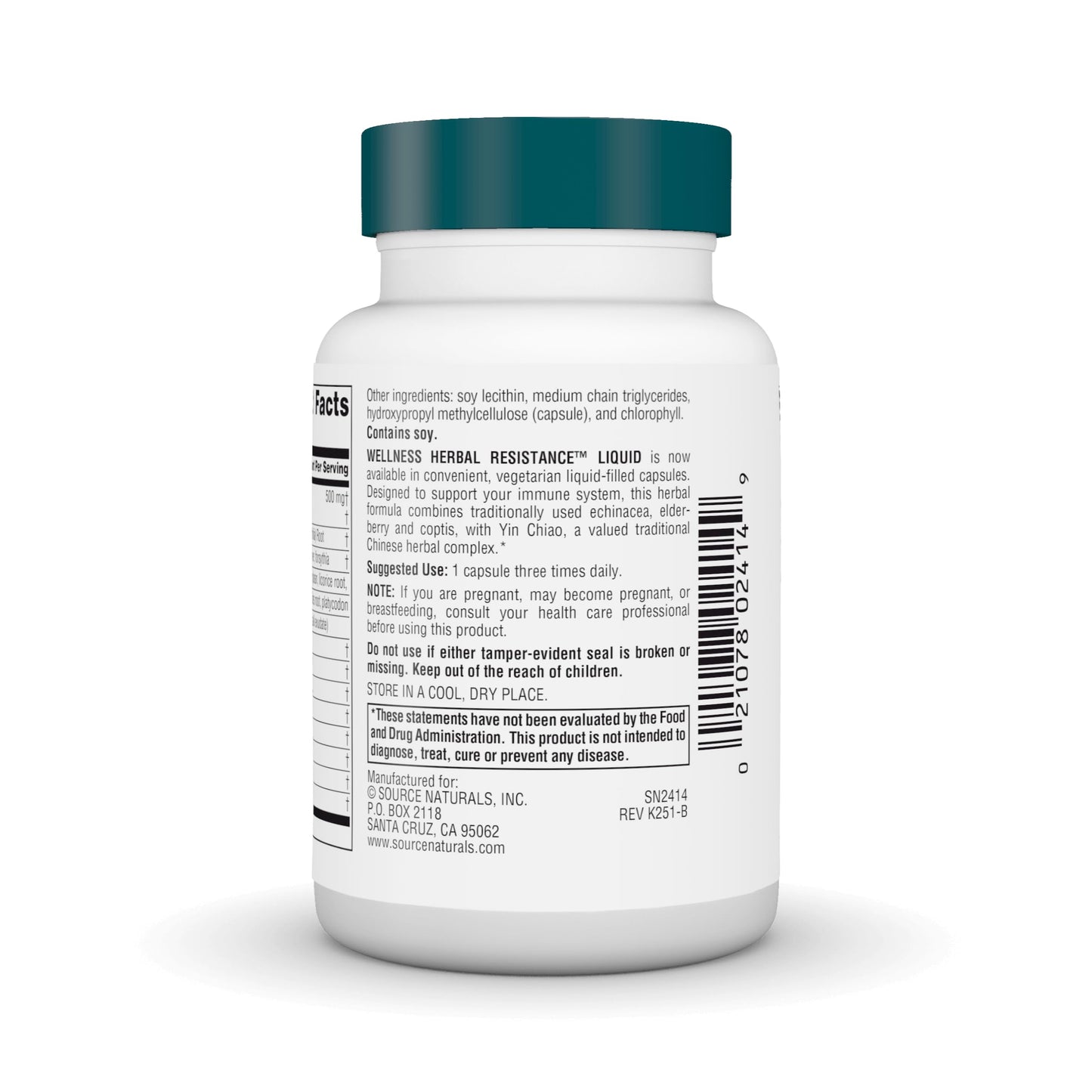 Source Naturals Wellness Herbal Resistance 60 Capsules