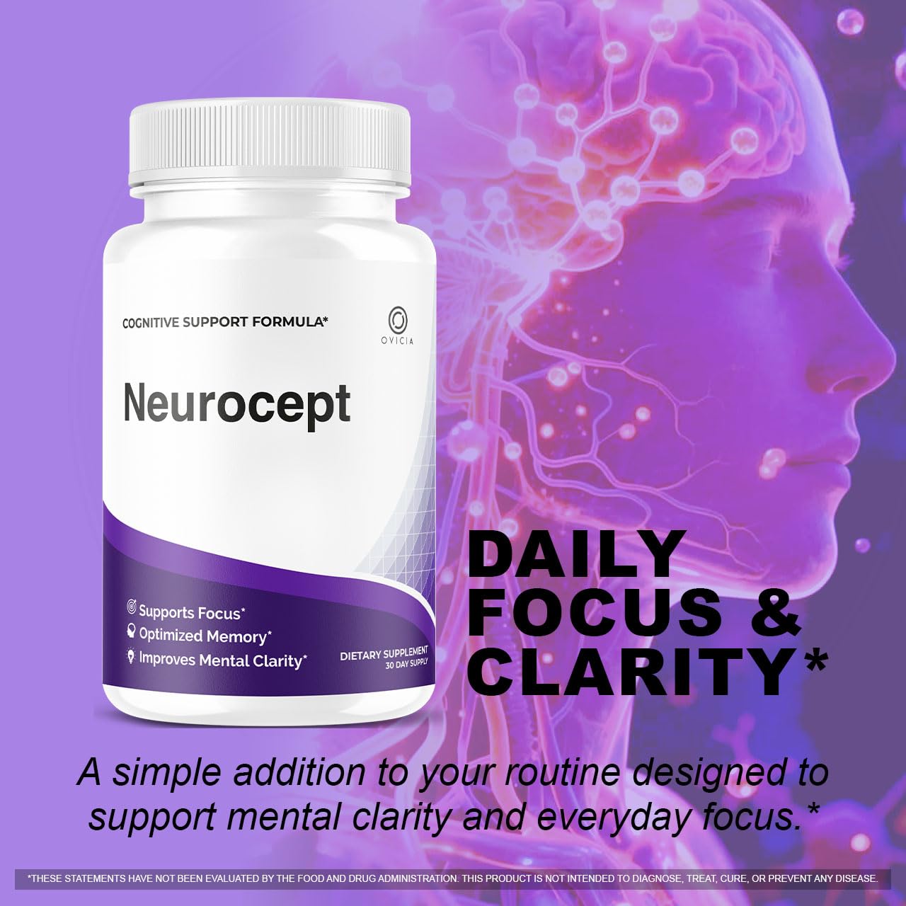 OVICIA Neurocept Memory Advanced Formula Brain Support Capsules, 120 Capsules