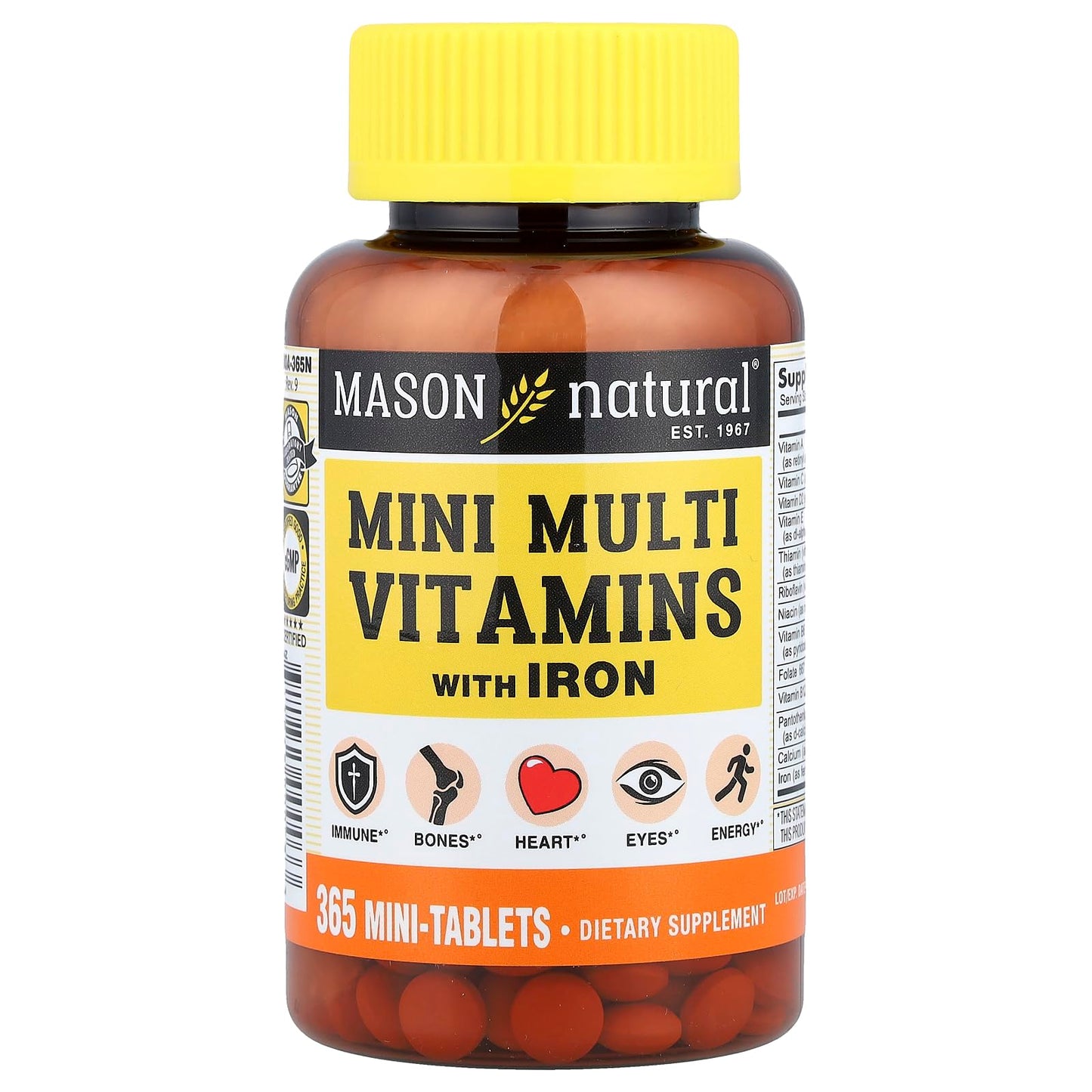 Mason Natural Daily Multiple Vitamins With Iron Tablet 1