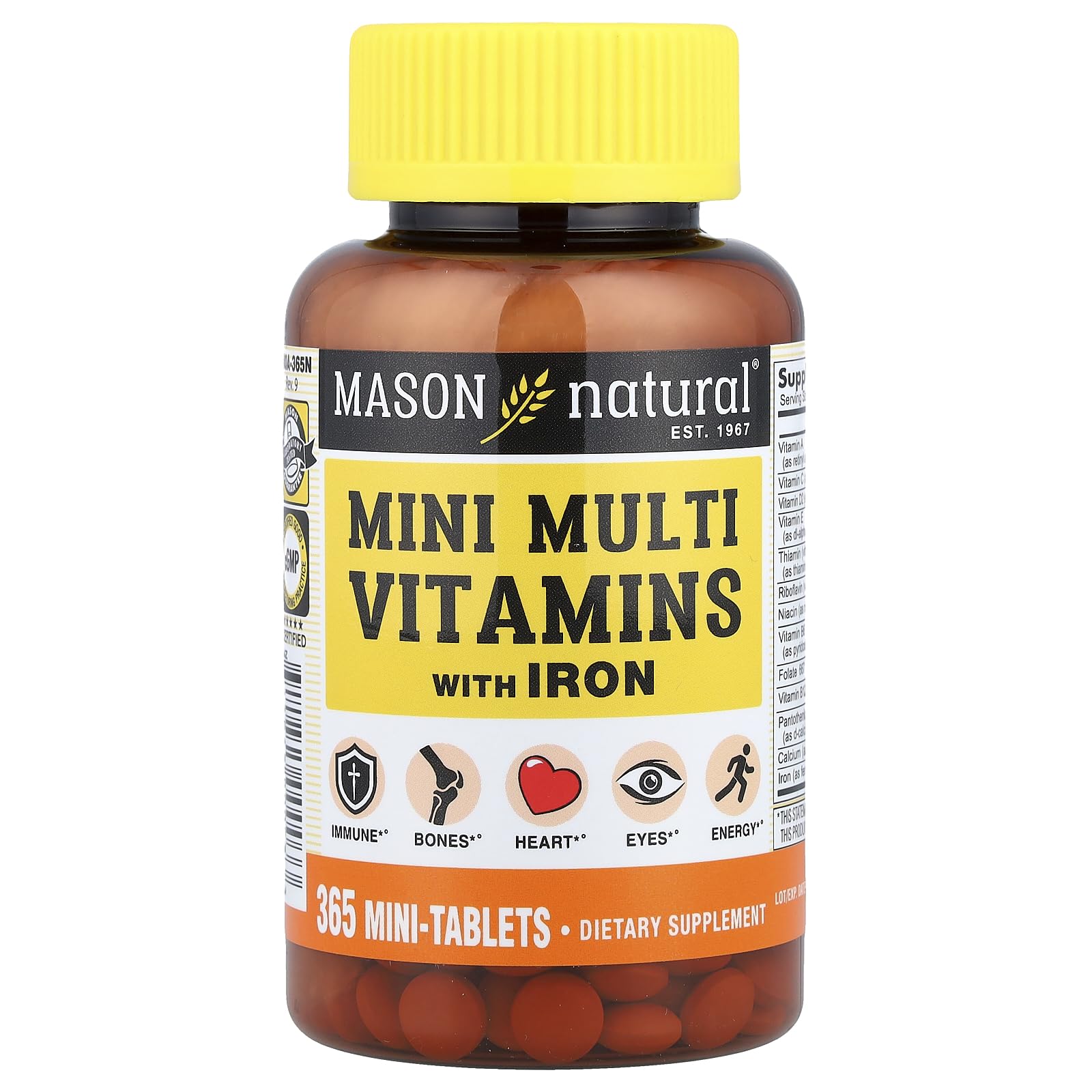 Mason Natural Daily Multiple Vitamins With Iron Tablet 1
