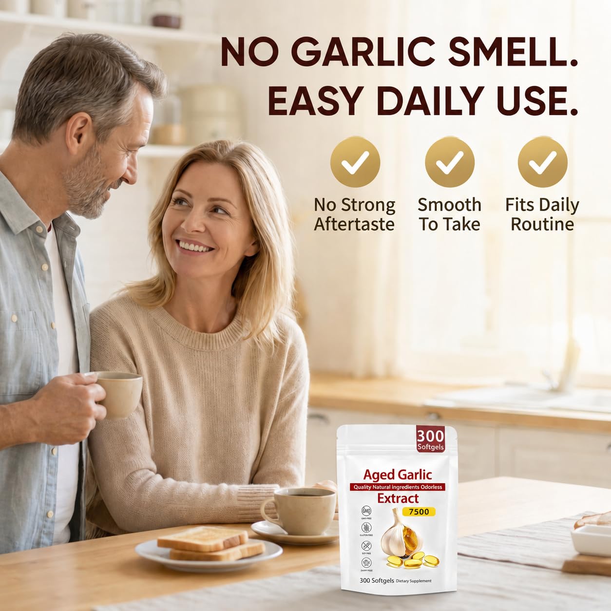 GROHESE Aged Garlic Extract Odorless Organic Garlic Extract Softgels 1 Count
