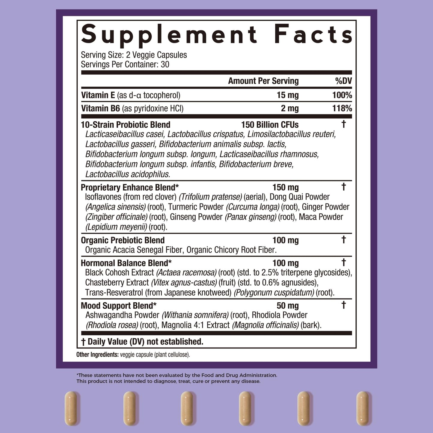 Doctor's Recipes Menopause Probiotics 150 Billion CFU Capsules, 60 Count