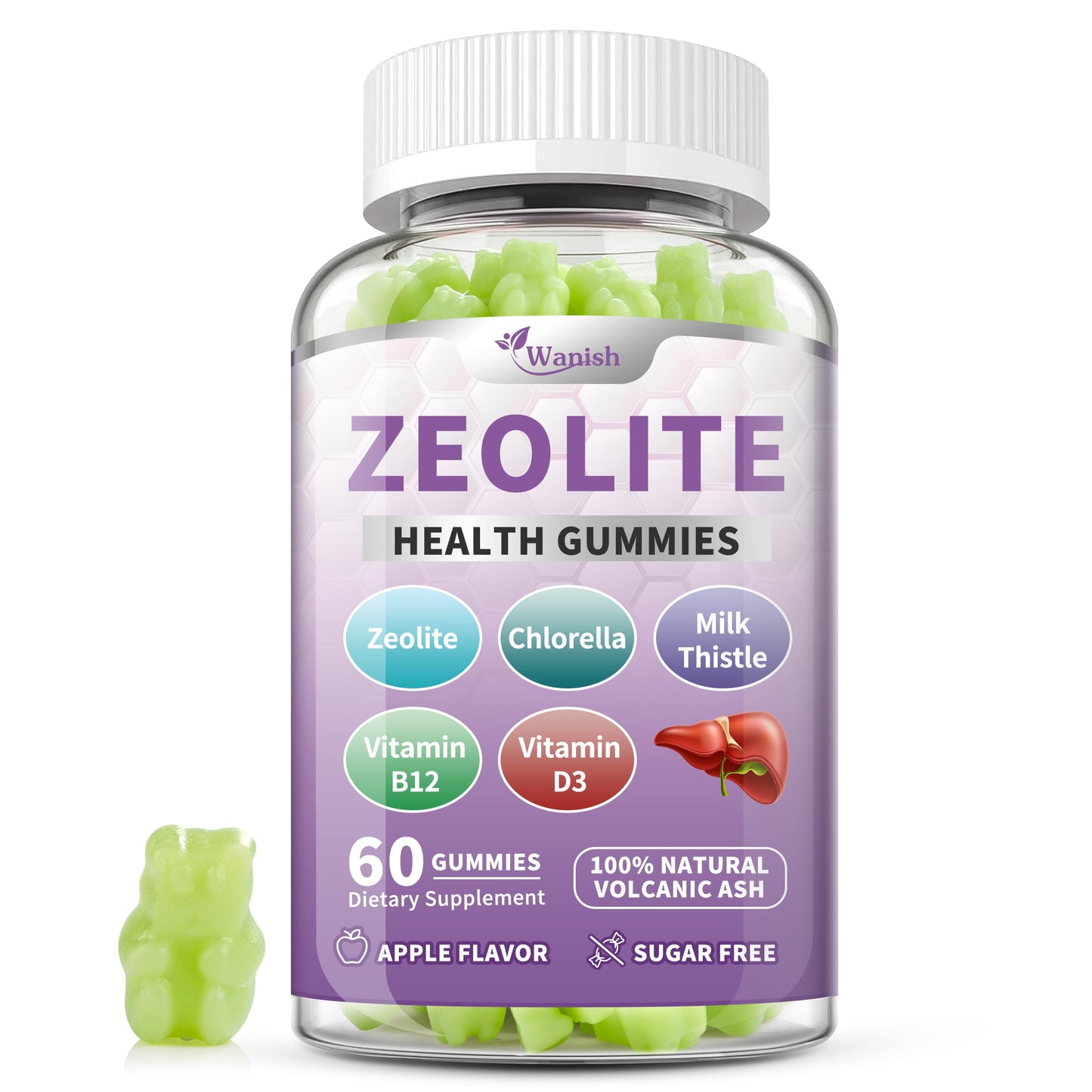 Wanish Zeolite Gummies 60 Count