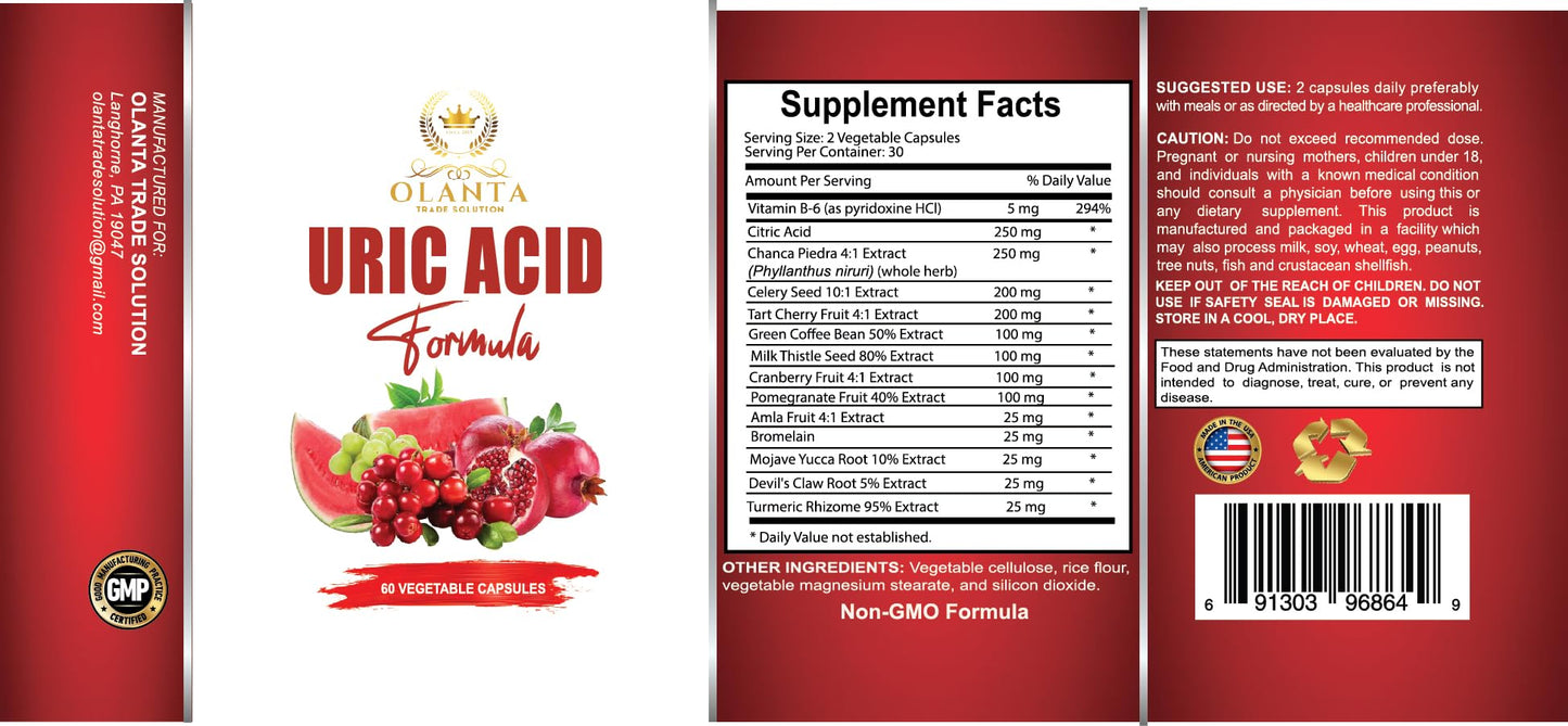 Generic Uric Acid Capsules 60 Count