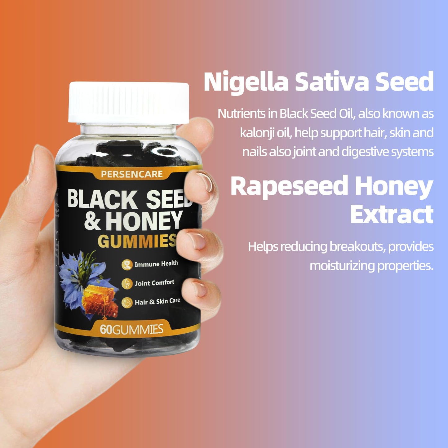 VAEYAE Black Seed Oil & Honey Gummies 60 Count