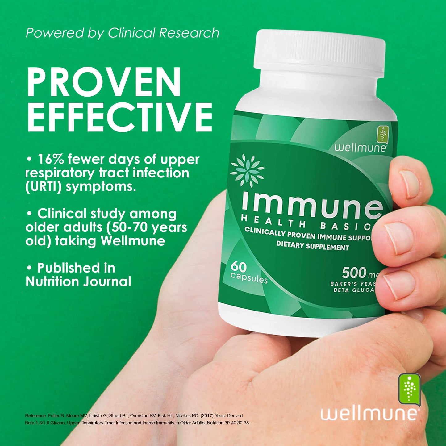 Immune Health Basics Ultra Strength Immunity - Clinically Proven Immune Support Wellmune Highly Purified Beta Glucan Capsules 60