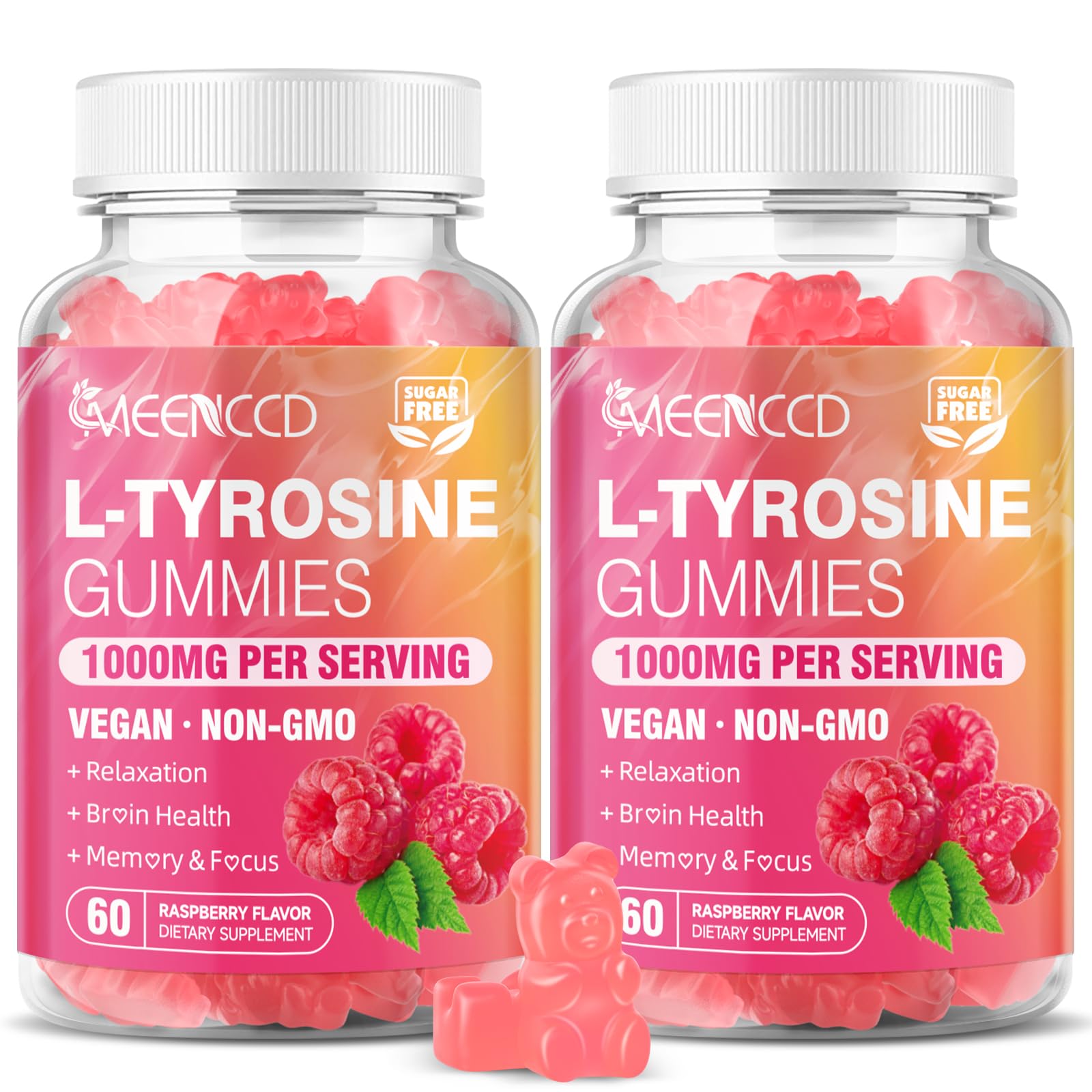 MEENCCD L-Tyrosine Gummies, 1000mg, 120 Count