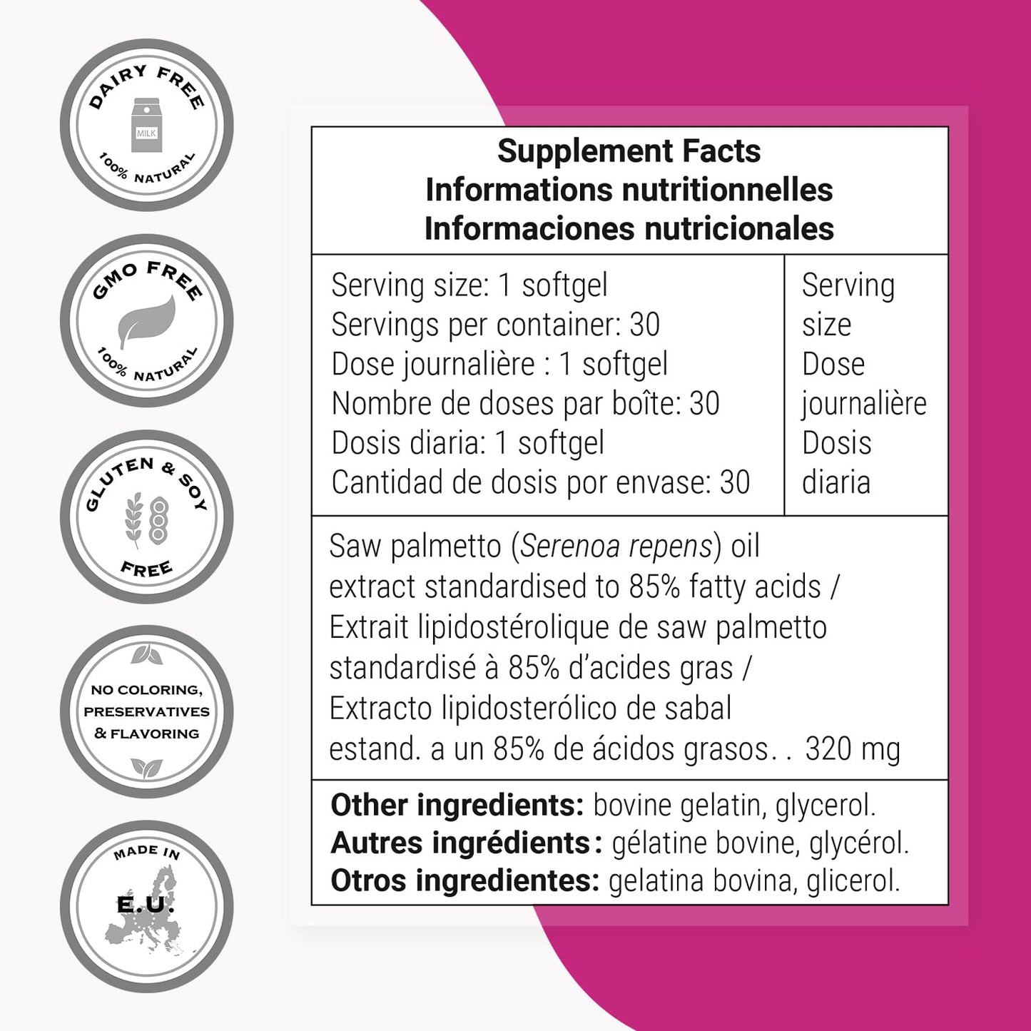 Supersmart Saw Palmetto 320mg per Day Softgels 30