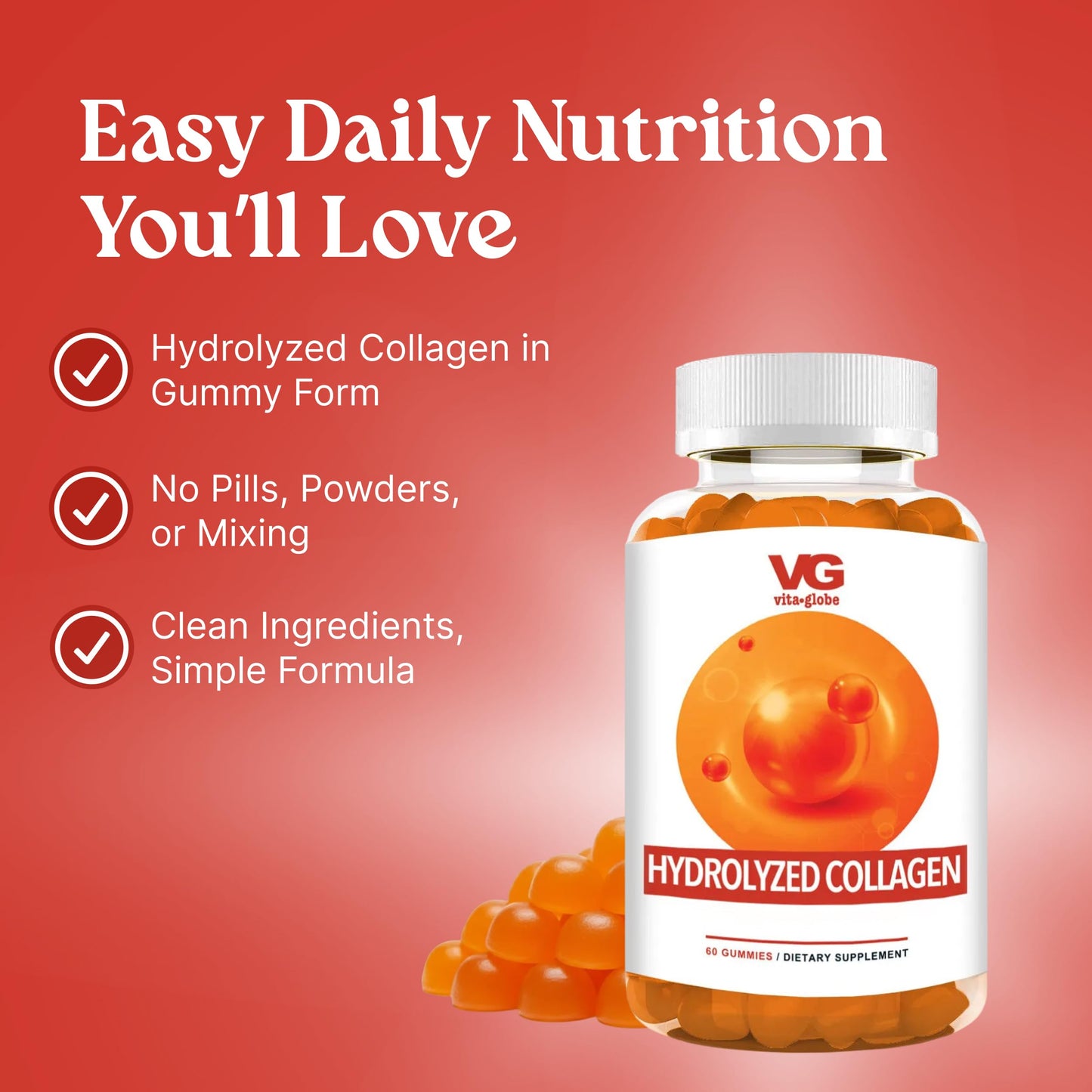 VITA GLOBE Collagen Gummies 60 Count